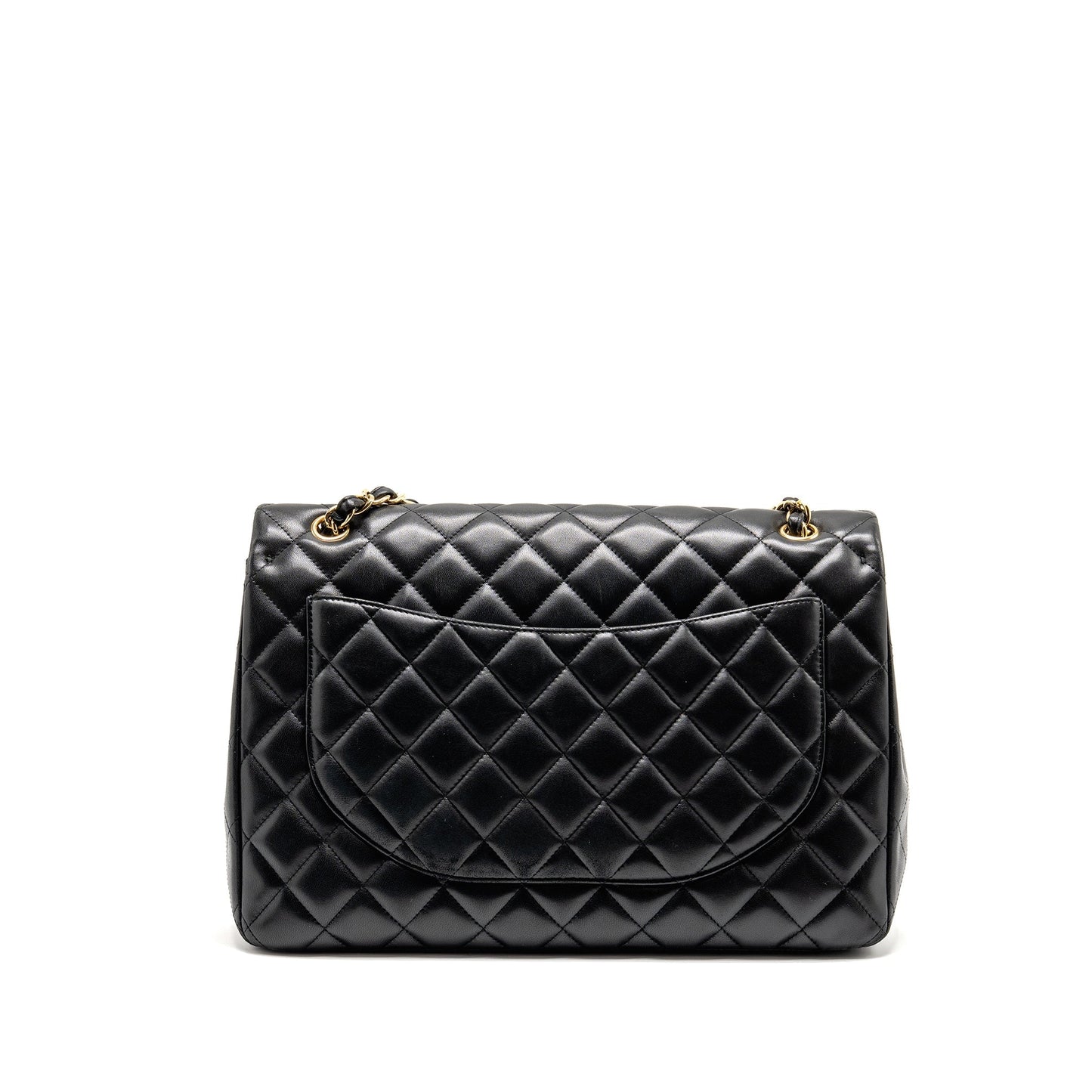 Chanel Maxi Single Flap Lambskin GHW Black Shoulder Bag Cf Black1
