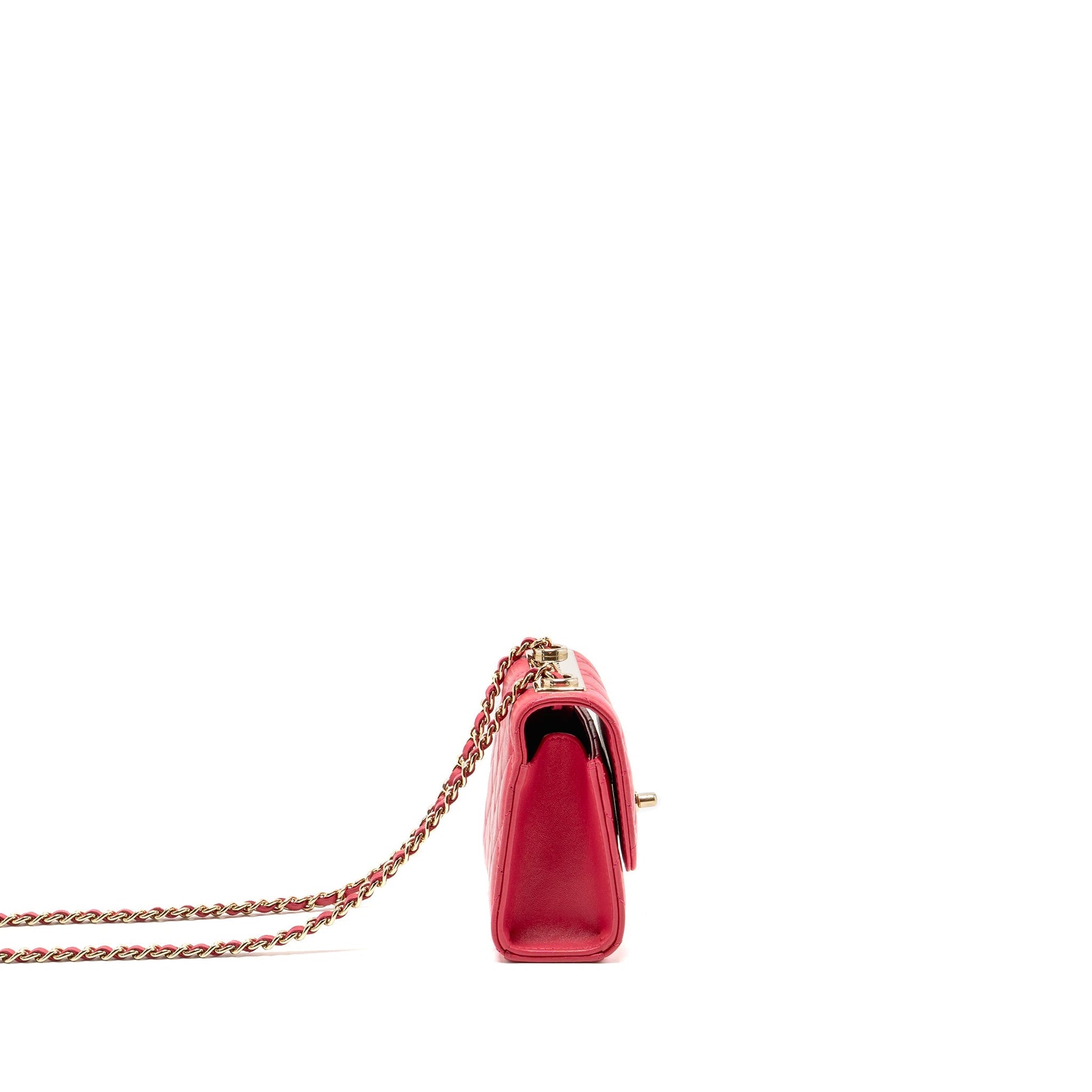 Chanel Trendy CC Lambskin LGHW Pink Clutch Bag Pink Lghw