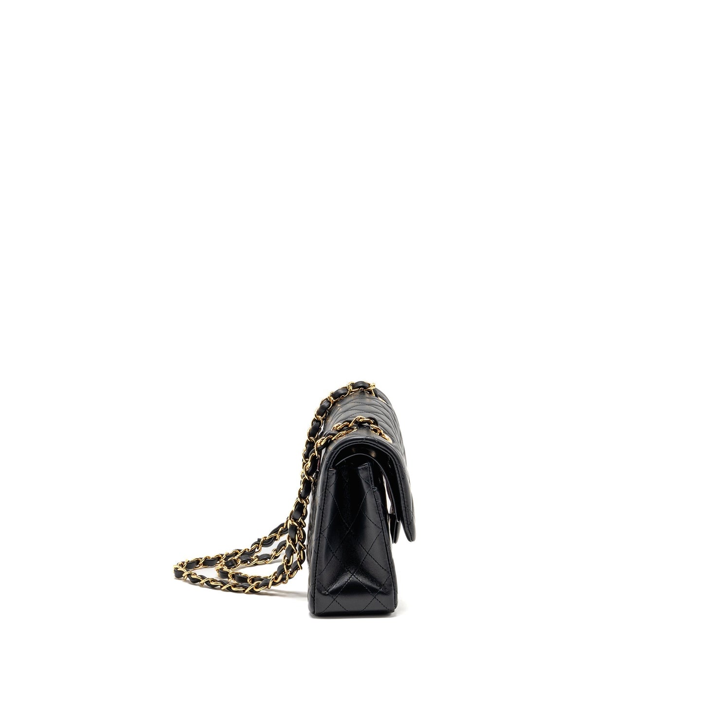 Chanel Classic Double Flap Lambskin GHW Black Small Shoulder Bag Ghw 2