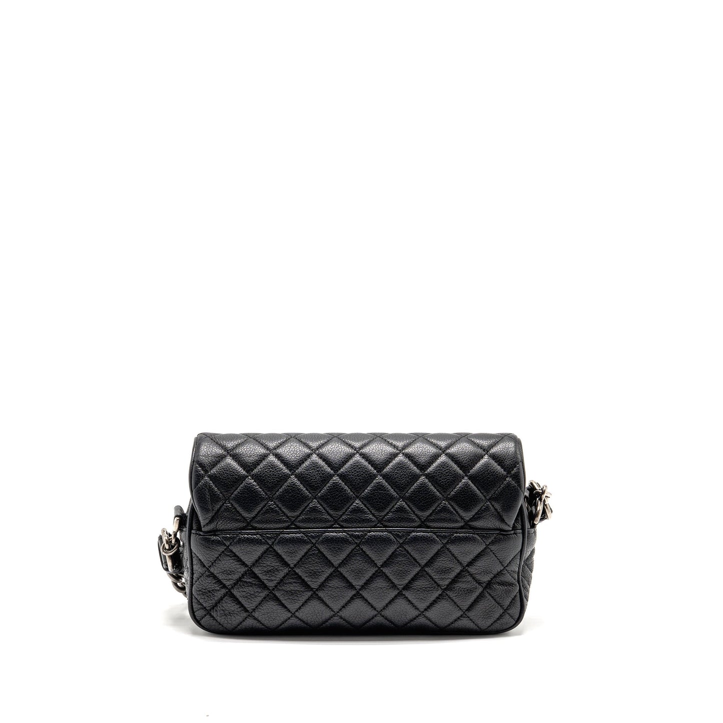 Chanel Casual Rock Flap Grained Calfskin Ruthenium Black Shoulder Bag