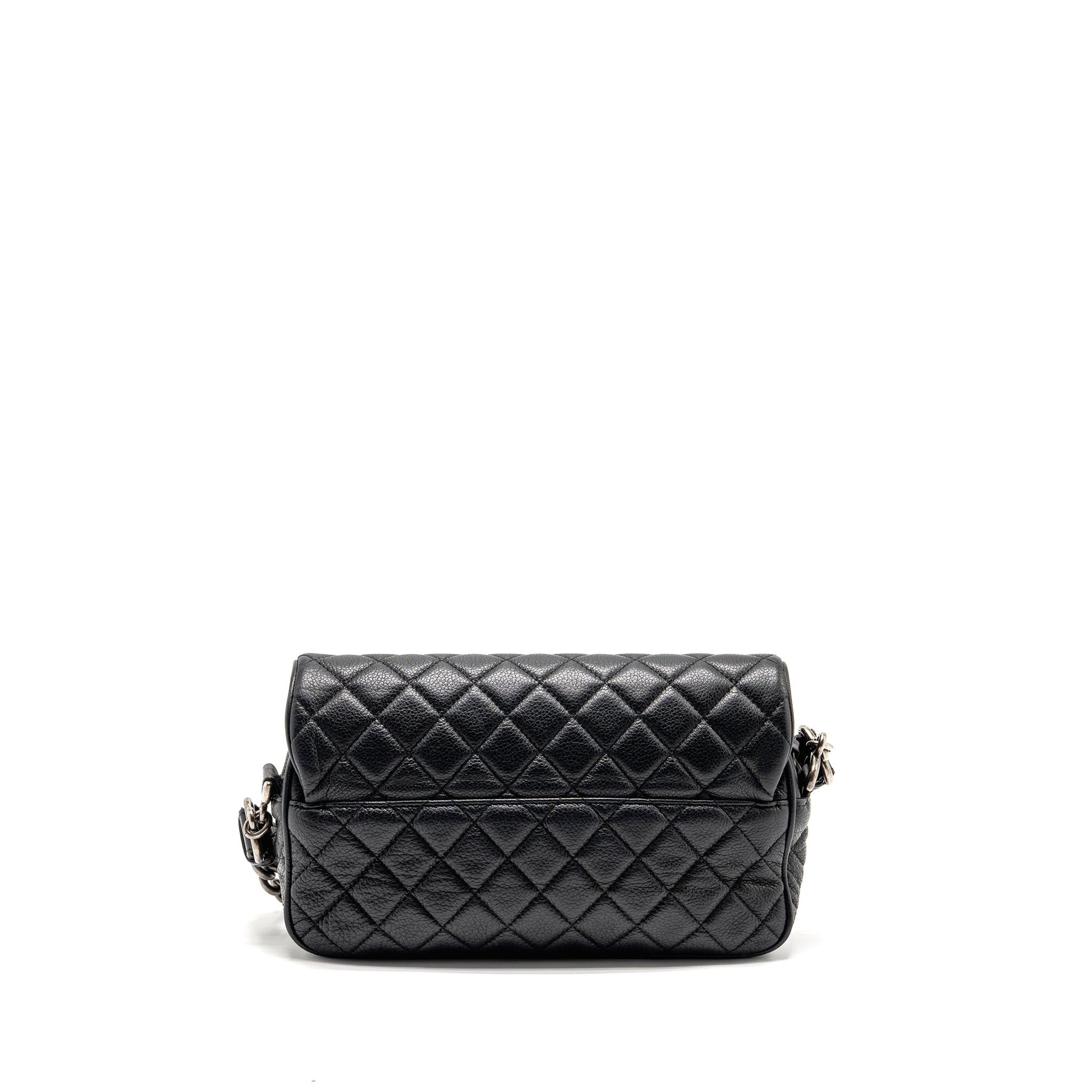 Chanel Casual Rock Flap Grained Calfskin Ruthenium Black Shoulder Bag