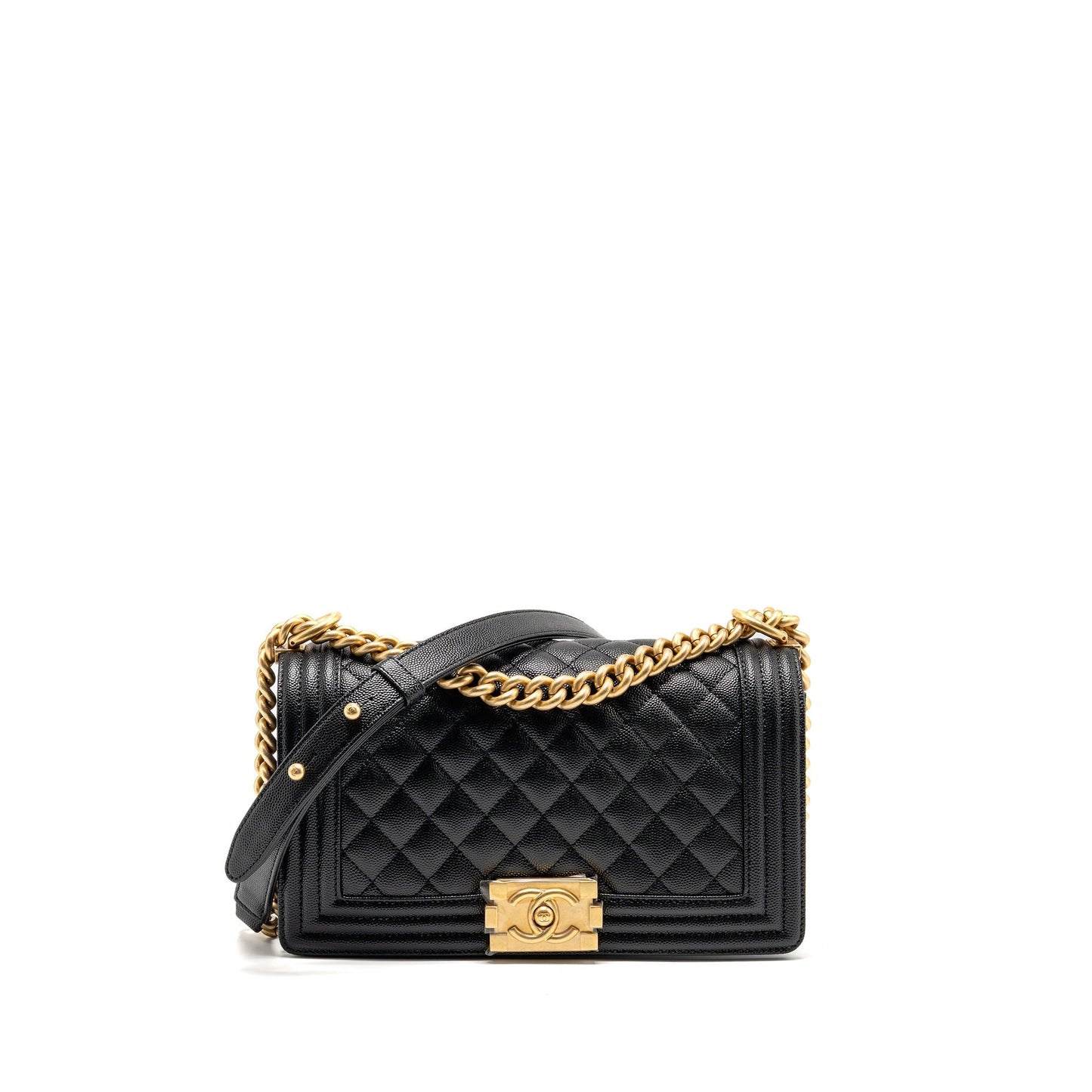 Chanel Boy Caviar GHW microchip Black Handbag