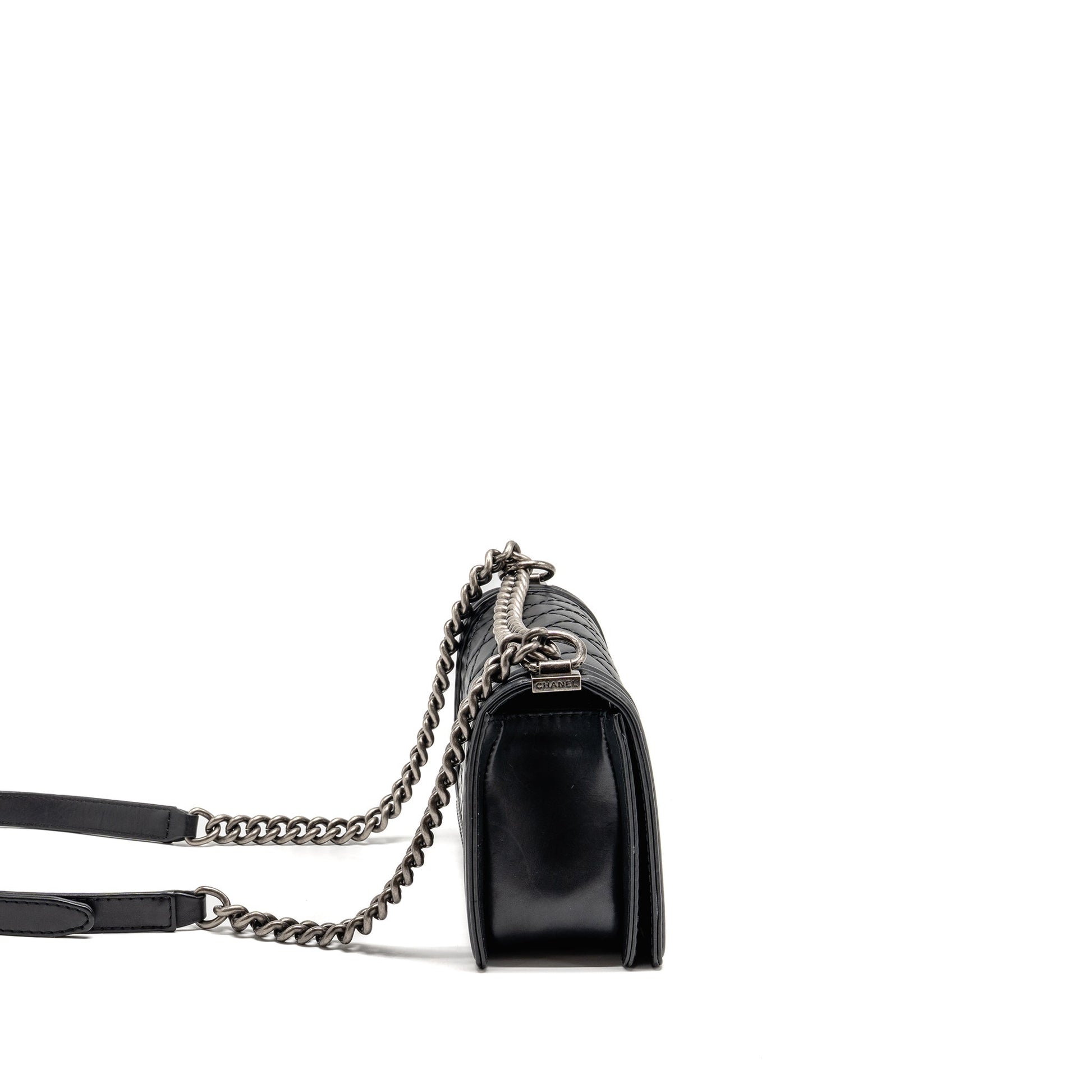 Chanel Boy Calfskin Ruthenium SHW Black Handbag Black 1