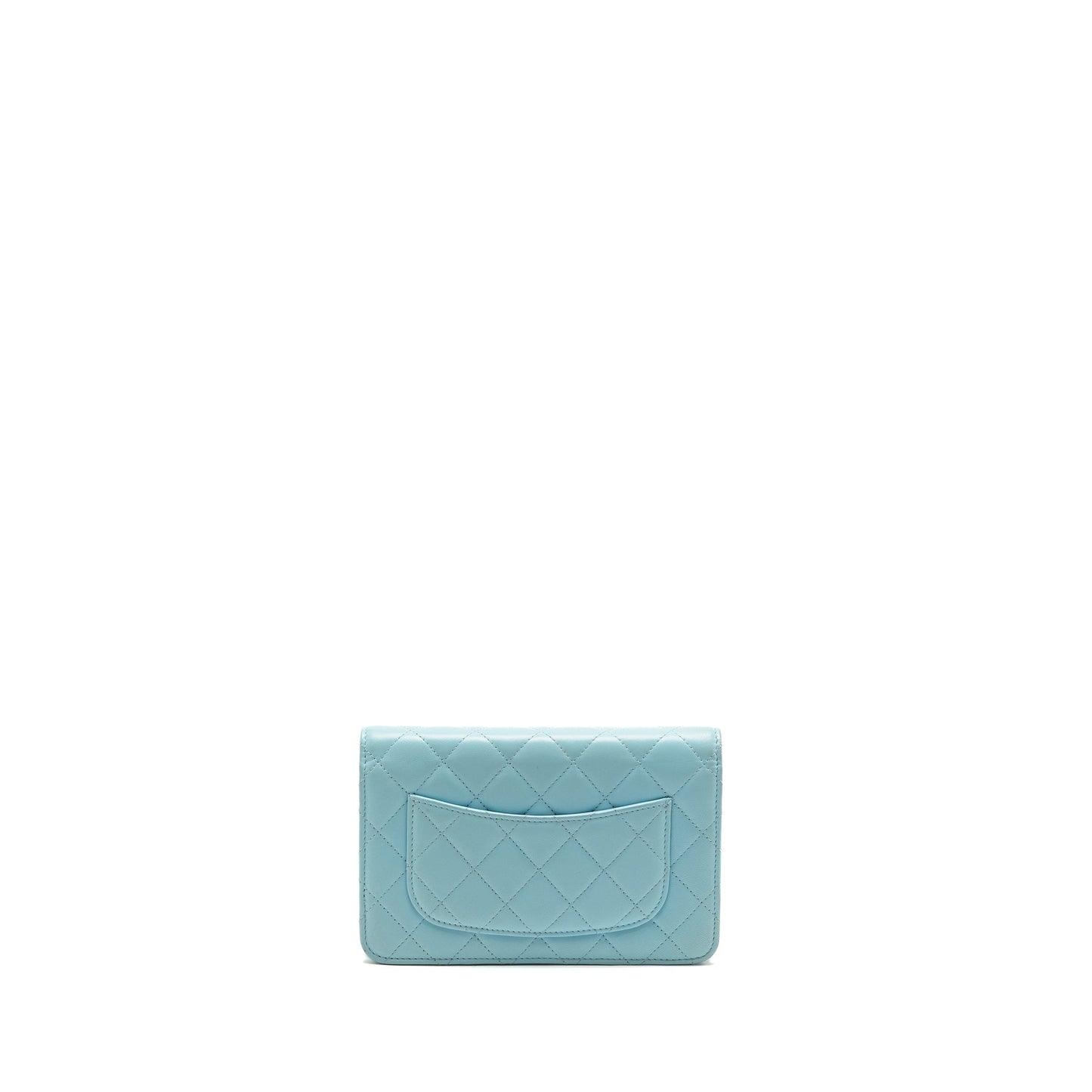 Chanel Classic On Lambskin Light SHW Blue Wallet Case Shw 1