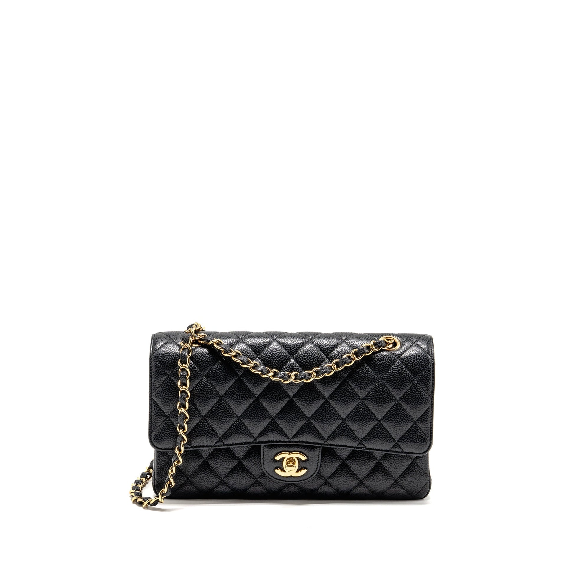 Chanel Classic Double Flap Caviar GHW Black Shoulder Bag Ghw 2