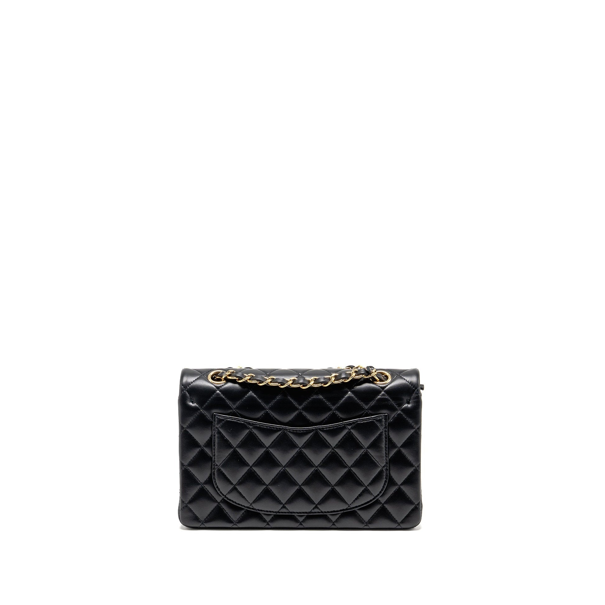 Chanel Classic Double Flap Lambskin GHW Black Small Shoulder Bag Ghw 2