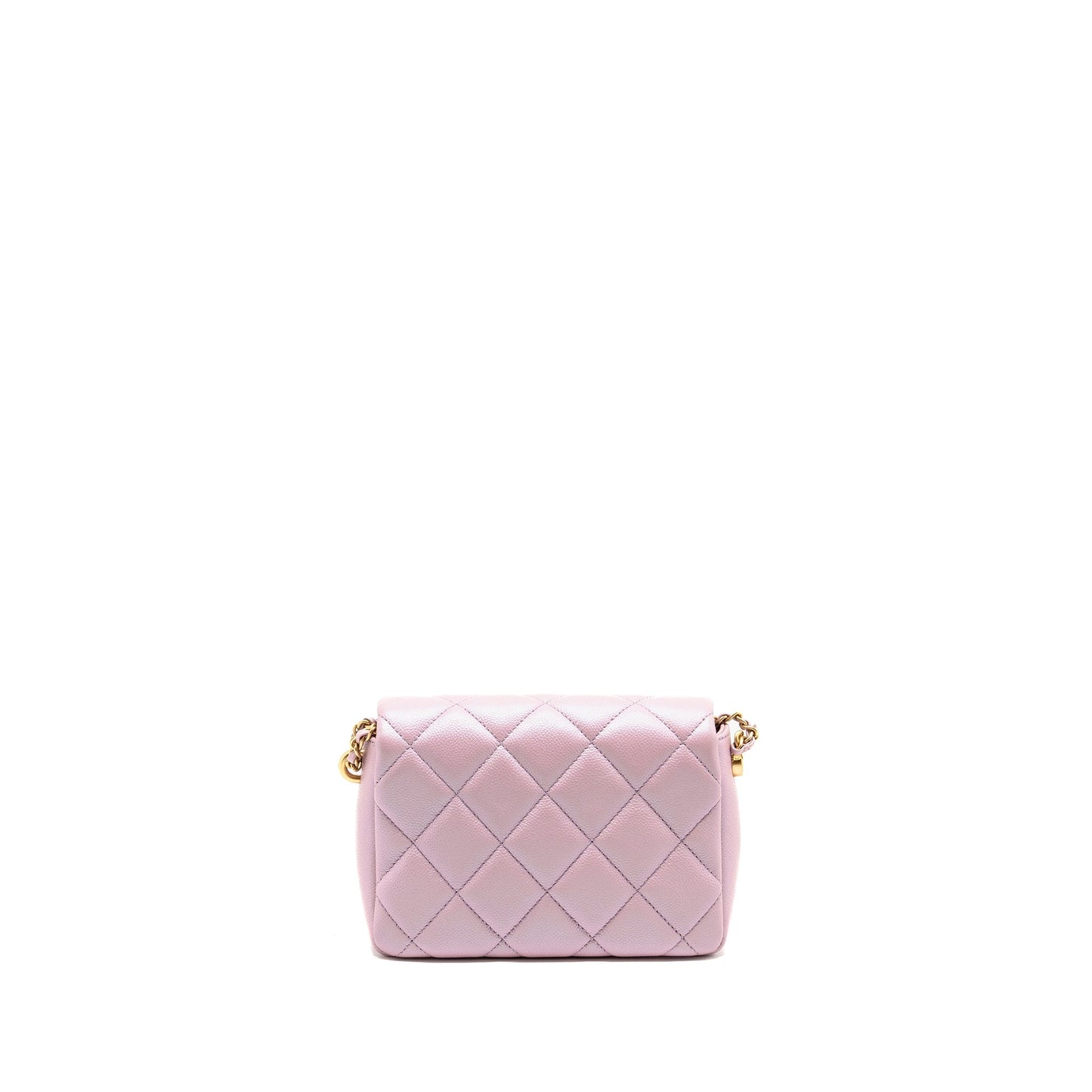 Chanel 21K My Perfect Flap Caviar Iridescent Pink Shoulder Bag