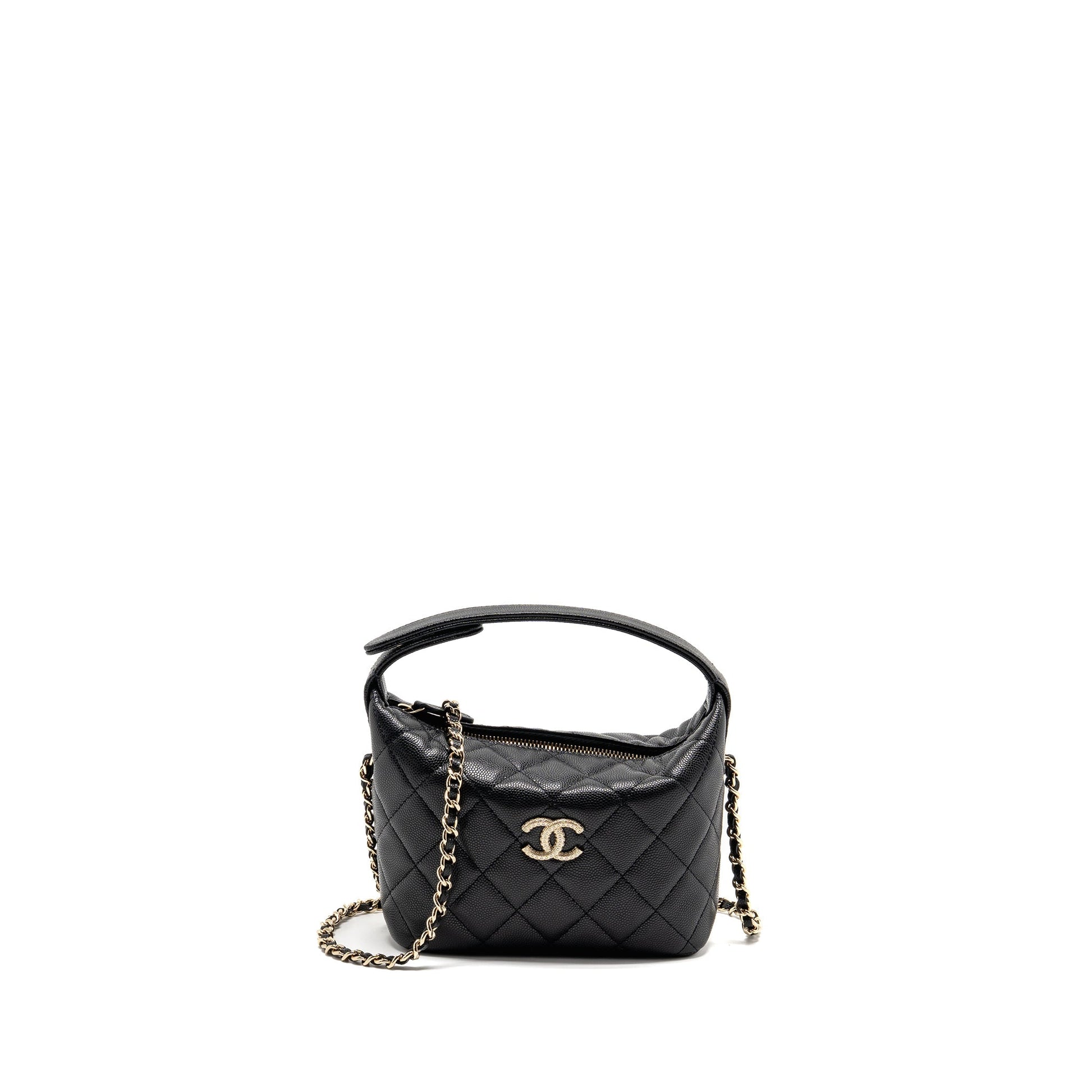 Chanel 25c Detail CC Logo Quilted Hobo Black Shoulder Bag Lghwmicrochip 1