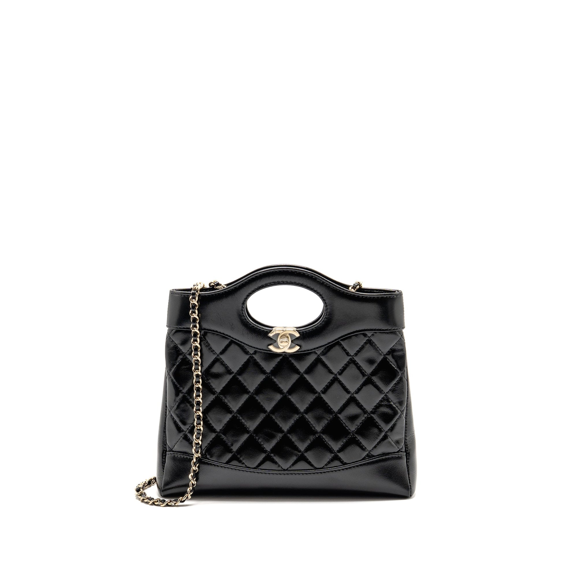 Chanel 31 Shiny Calfskin LGHW Microchip Black Mini Bag Microchip 1