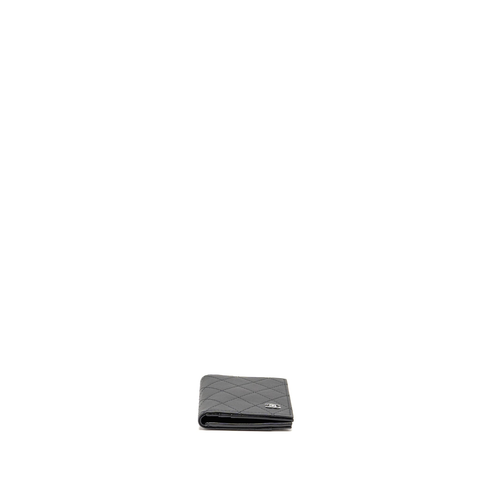 Chanel Quilted CC Card Holder Calfskin Hardware Black Wallet Case