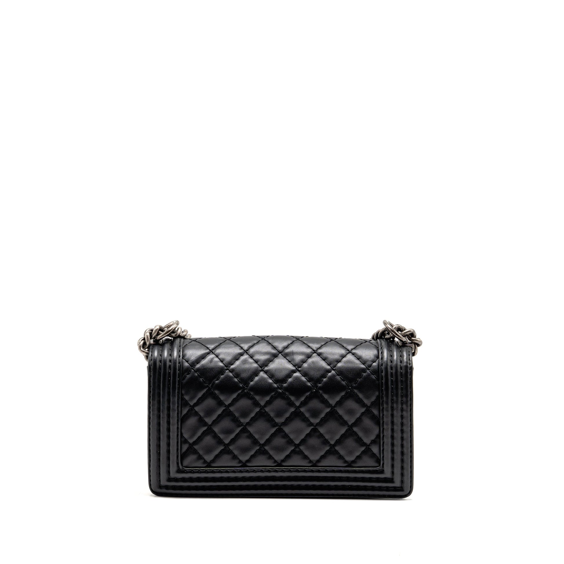 Chanel Boy Calfskin Ruthenium SHW Black Handbag Black 1