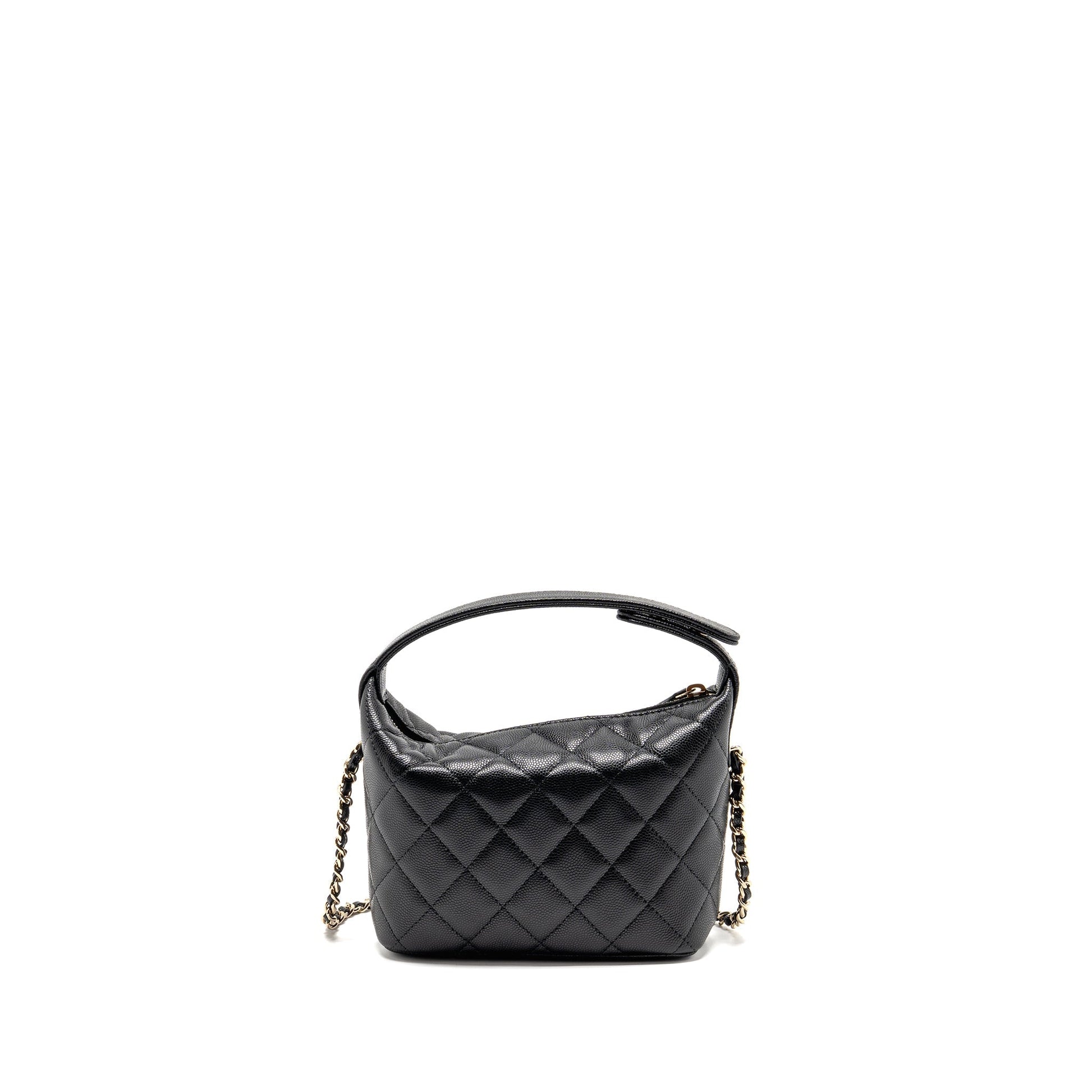 Chanel 25c Detail CC Logo Quilted Hobo Black Shoulder Bag Lghwmicrochip 1