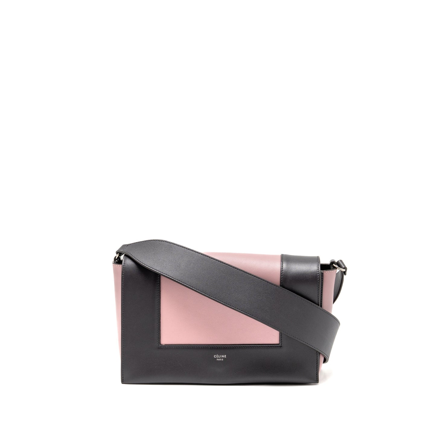 Celine Frame Purse Calfskin Grey Handbag Pink Travel Bag