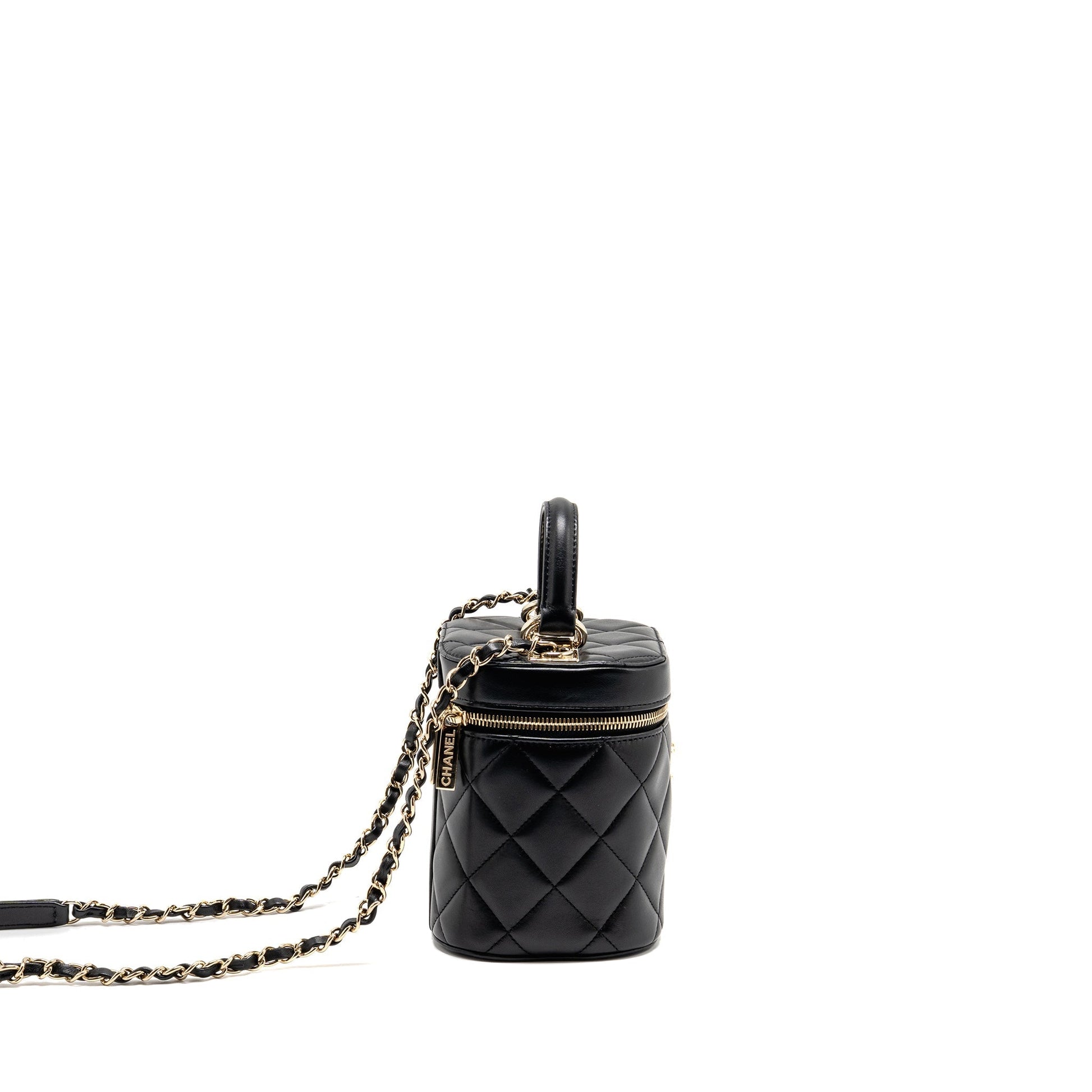 Chanel Trendy CC Round Vanity Lambskin LGHW Black Crossbody Bag Lghw 1