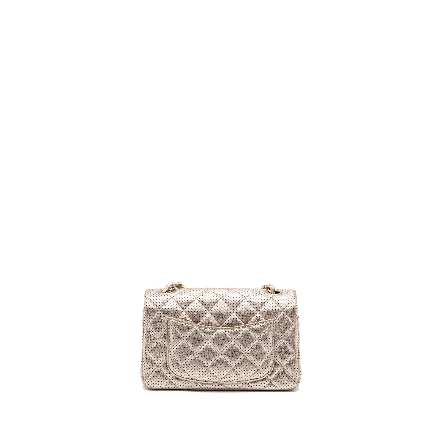Chanel Rectangular Flap Perforated Gold Shoulder Bag