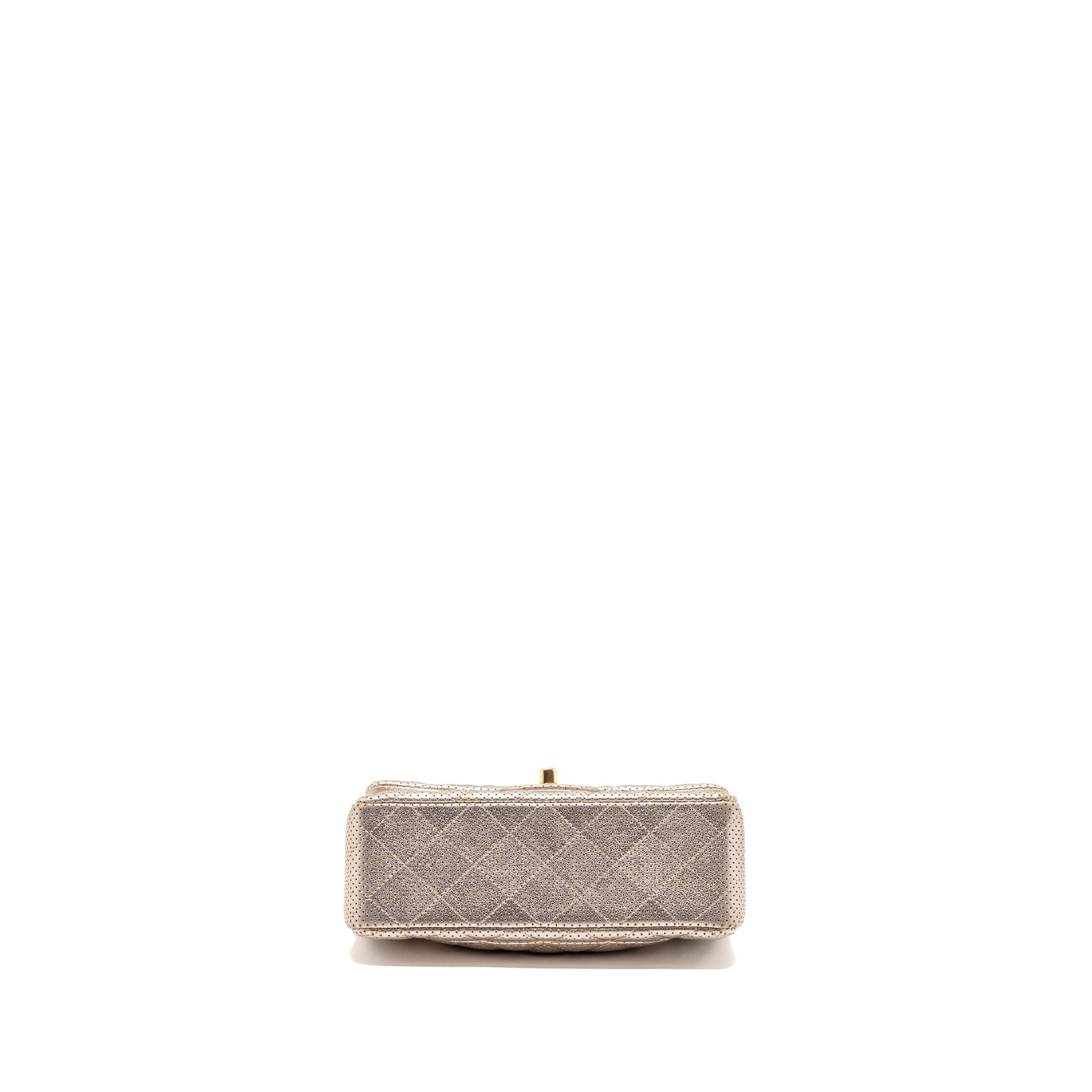 Chanel Rectangular Flap Perforated Gold Shoulder Bag