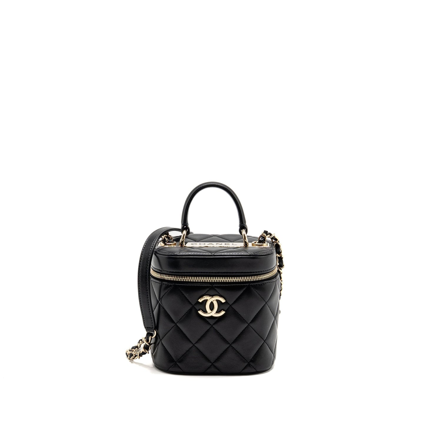 Chanel Trendy CC Round Vanity Lambskin LGHW Black Crossbody Bag Lghw 1