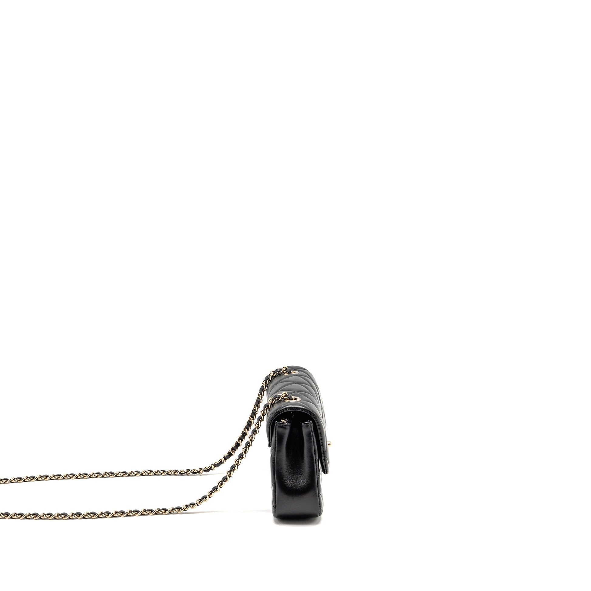 Chanel 25s Flap Lambskin GHW microchip Black Shoulder Bag