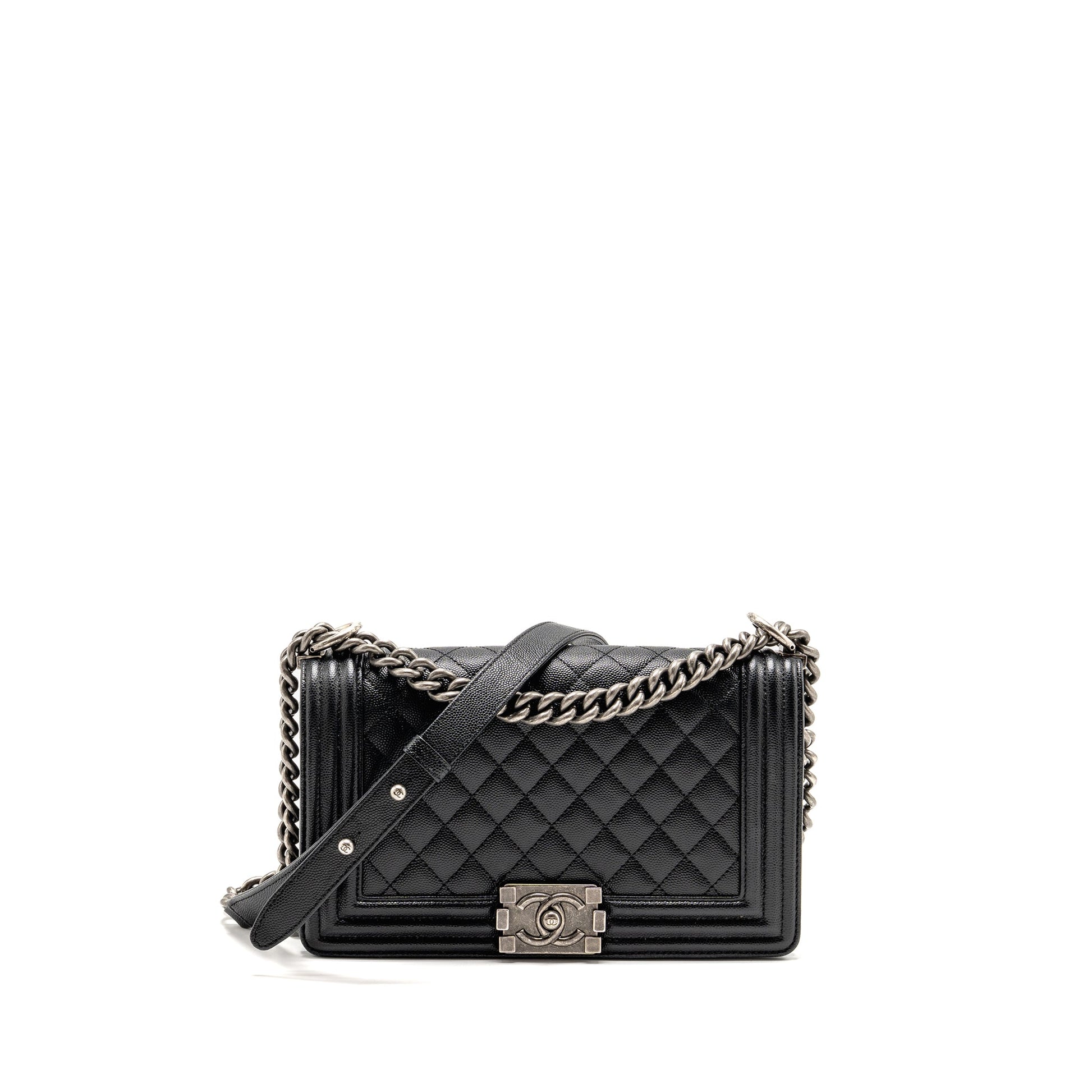 Chanel Boy Caviar SHW Black Handbag Shw 1