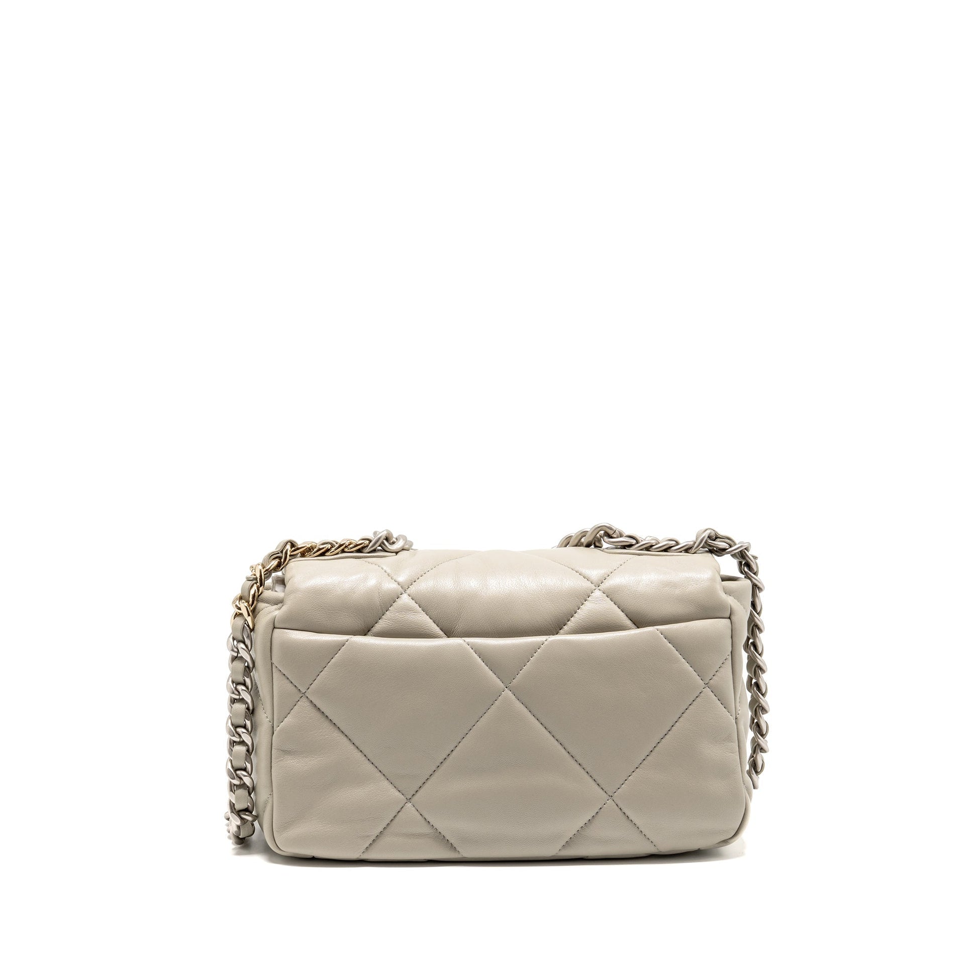 Chanel 19 Lambskin Light Multicoloured Hardware microchip Grey Small Handbag