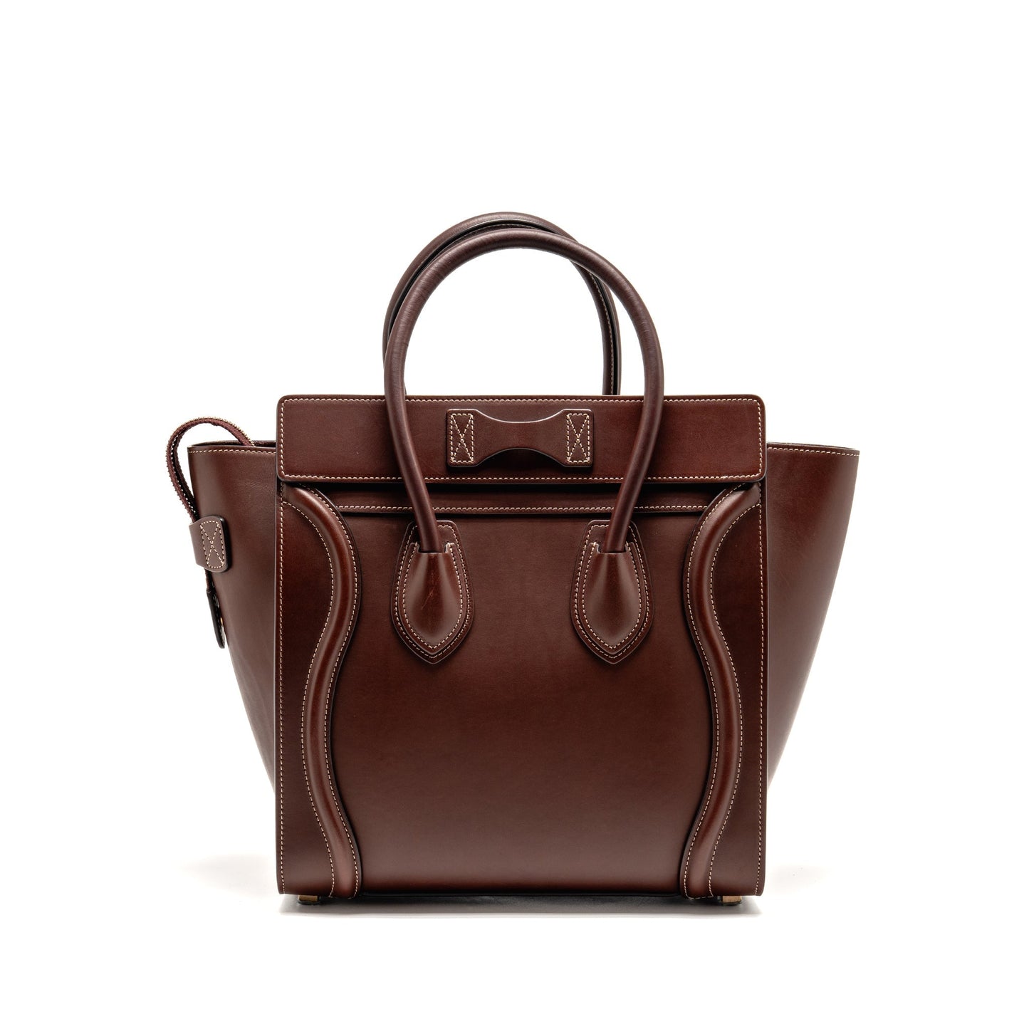Celine Micro Luggage Purse Calfskin Burgundy Handbag Travel Bag