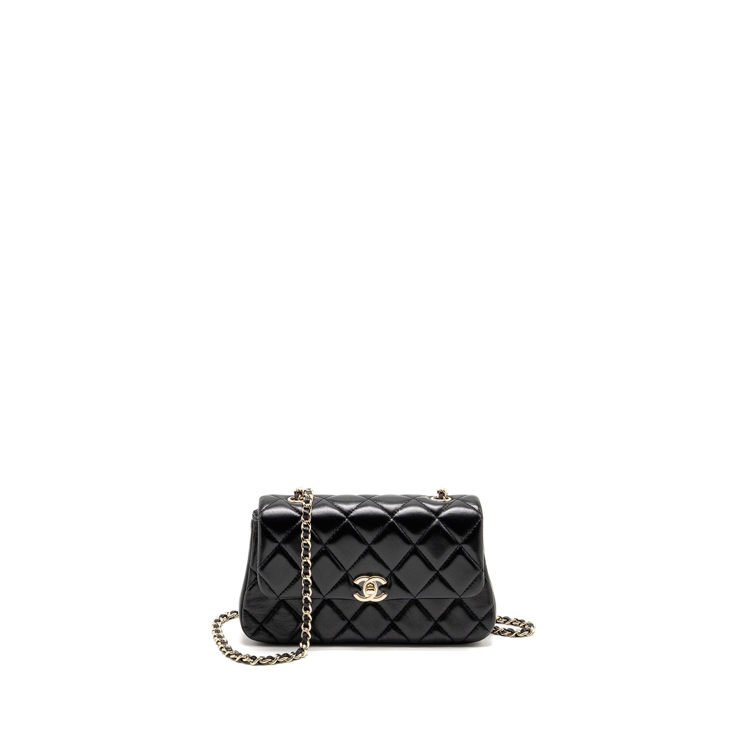Chanel 25s Flap Lambskin GHW microchip Black Shoulder Bag