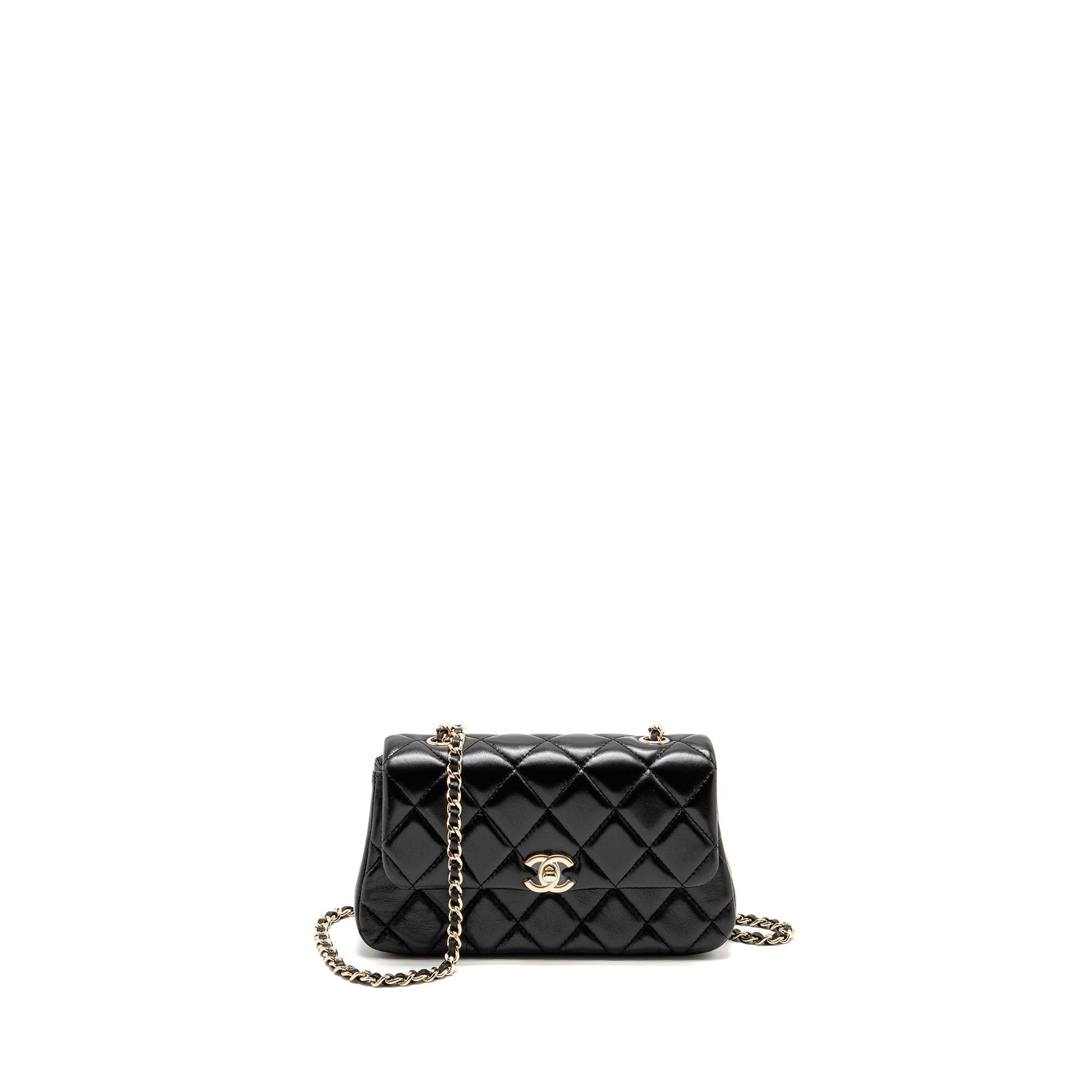 Chanel 25s Flap Lambskin GHW microchip Black Shoulder Bag
