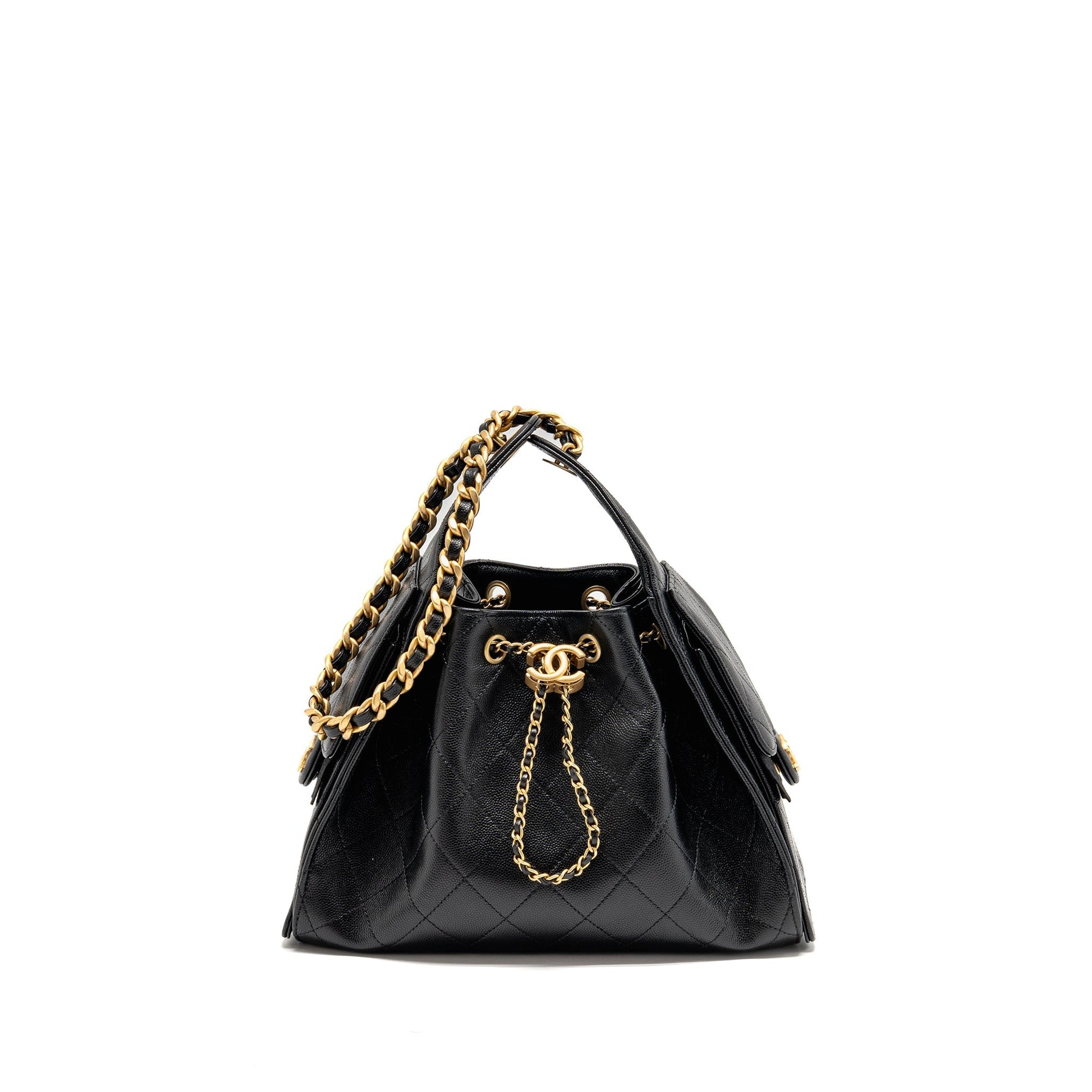 Chanel 25 Grained Calfskin GHW Microchip Black Small Handbag Ghw Microchip