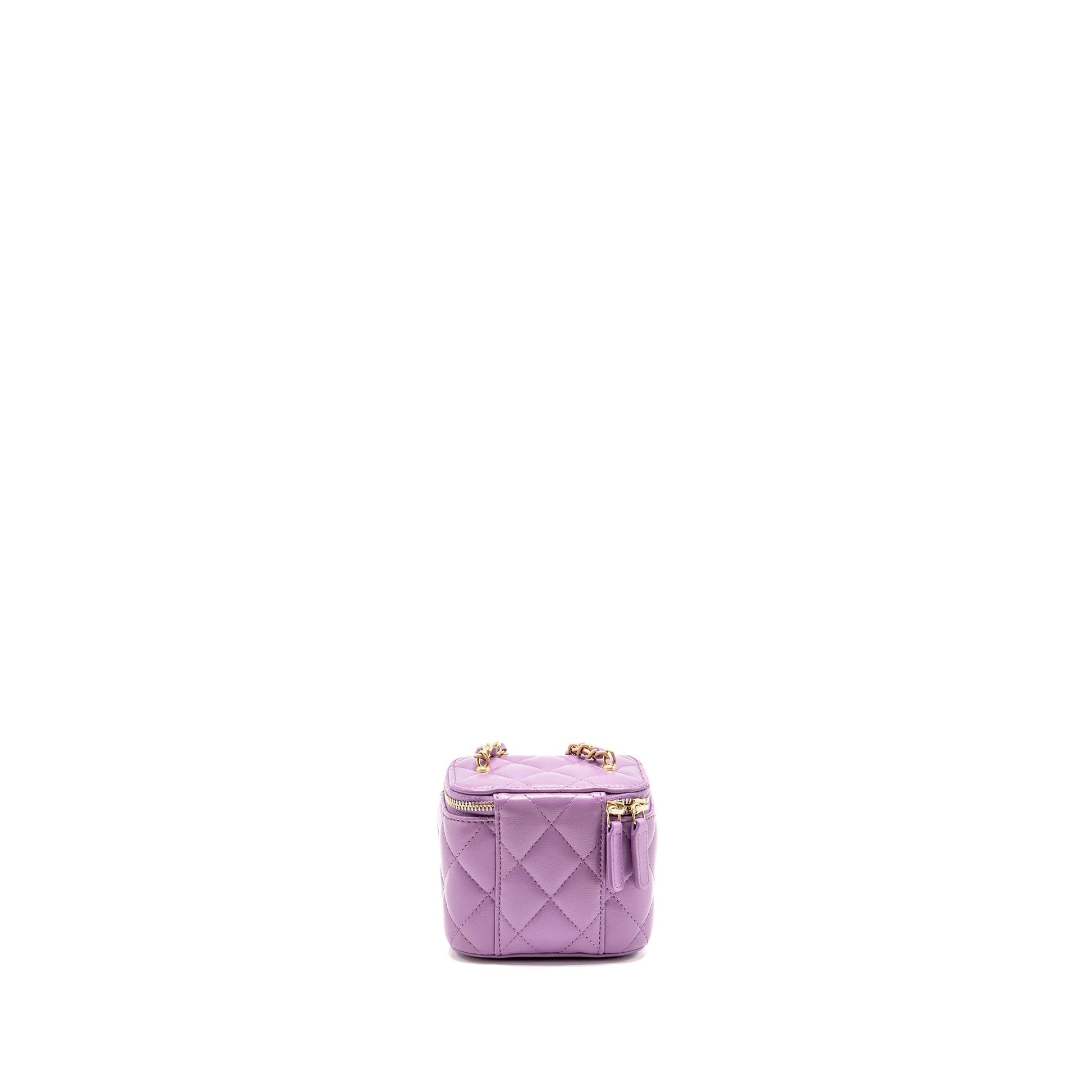 Chanel Pearl Crush Vanity Lambskin Purple GHW Mini Bag Ghw 2