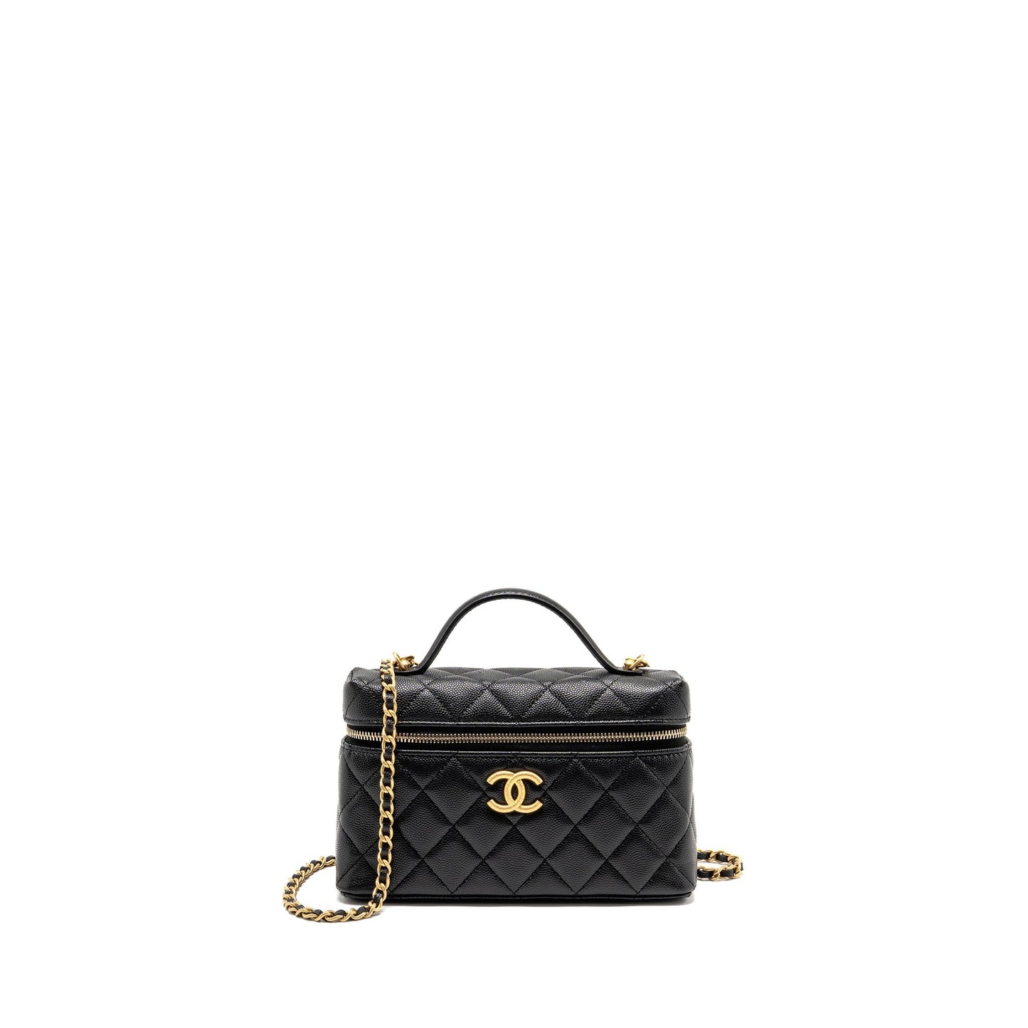 Chanel Top handle Vanity Caviar GHW Microchip Black Handbag Ghw Microchip