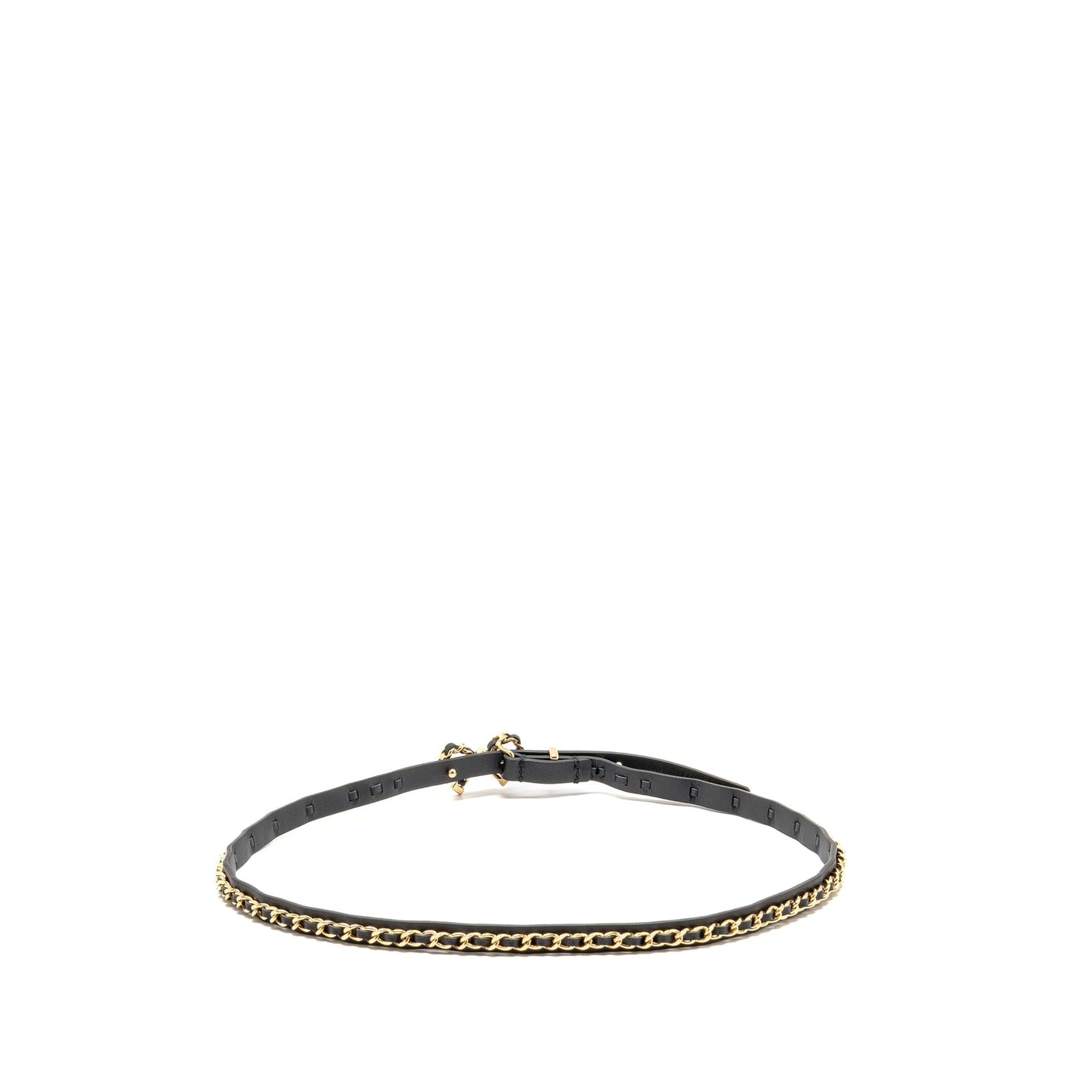 Chanel k GHW Black Leather Belt