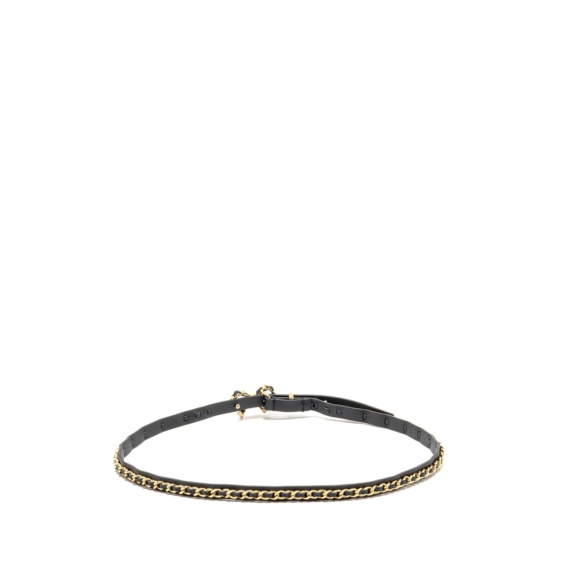 Chanel k GHW Black Leather Belt