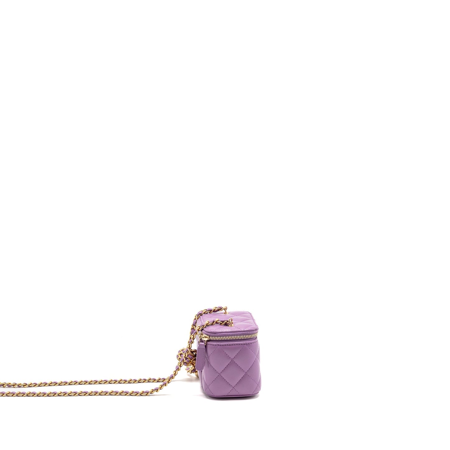 Chanel Pearl Crush Vanity Lambskin Purple GHW Mini Bag Ghw 2