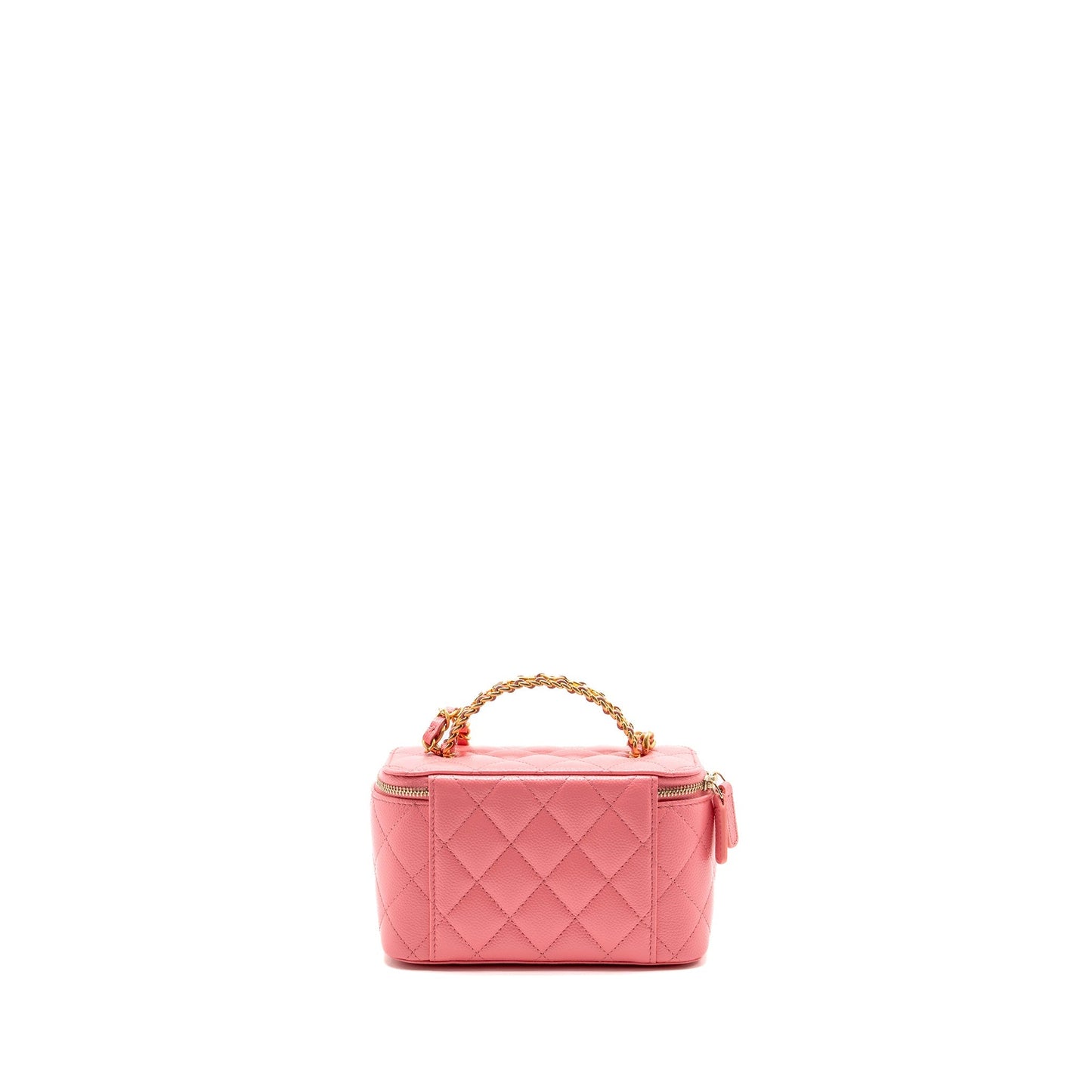 Chanel Letter Top Handle Long Vanity Caviar Pink Handbag Pink Ghw