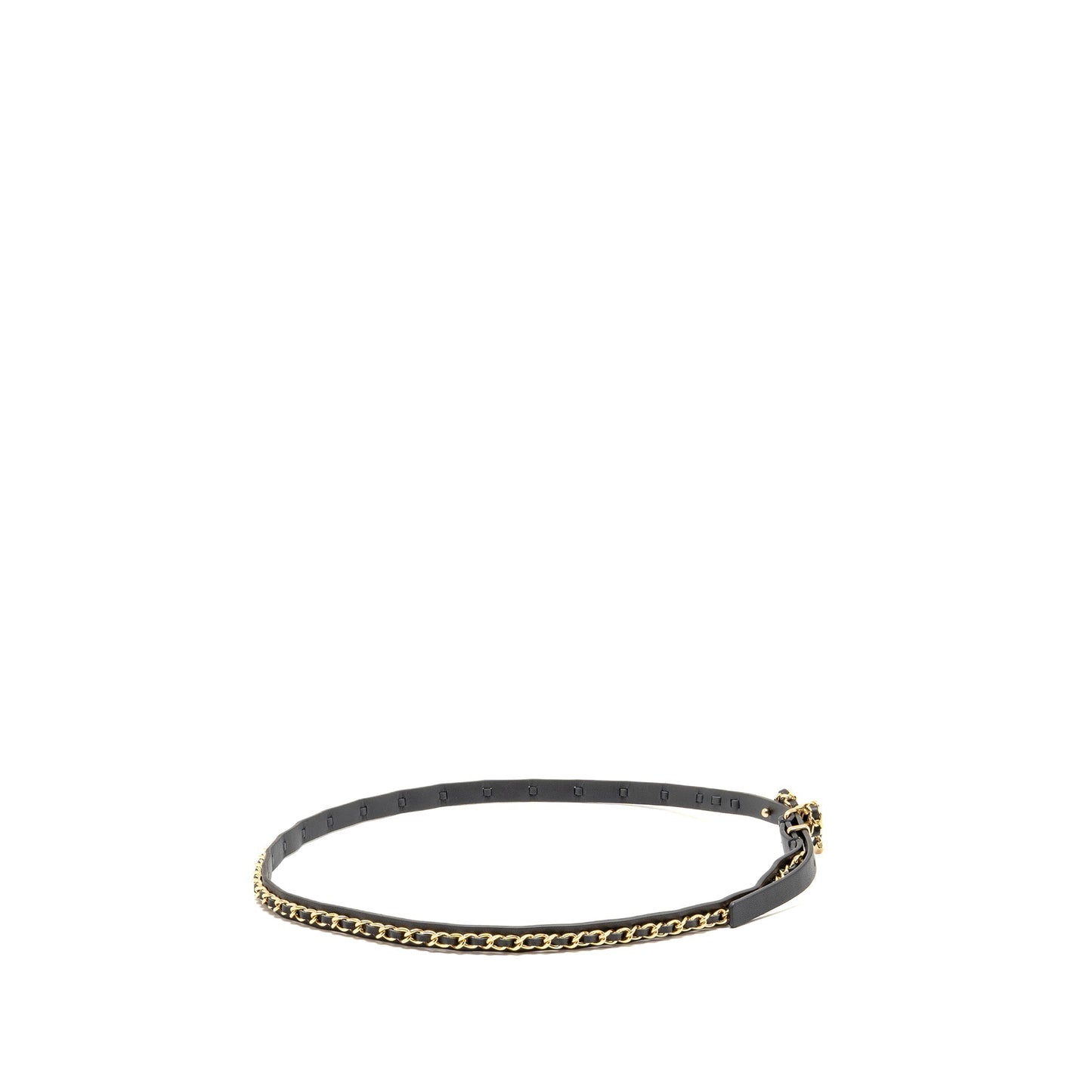 Chanel k GHW Black Leather Belt