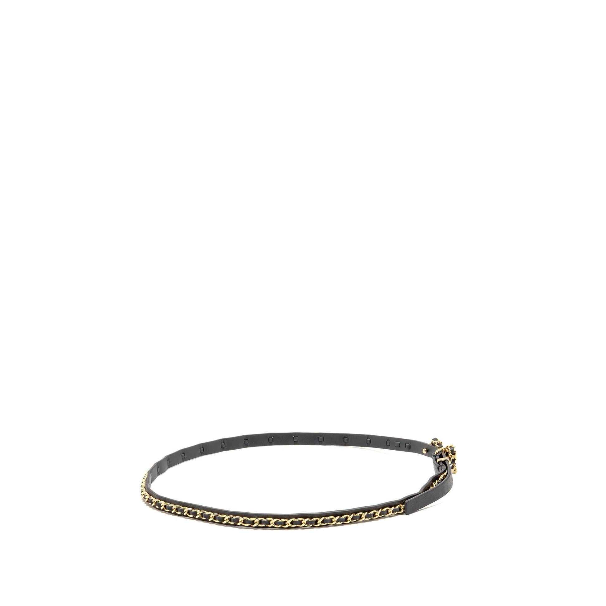 Chanel k GHW Black Leather Belt