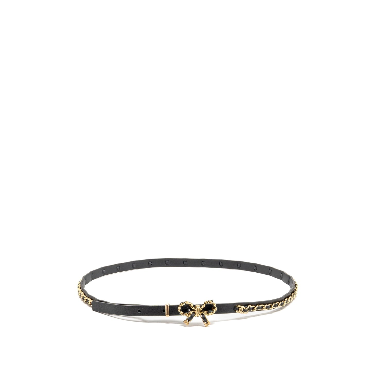 Chanel k GHW Black Leather Belt