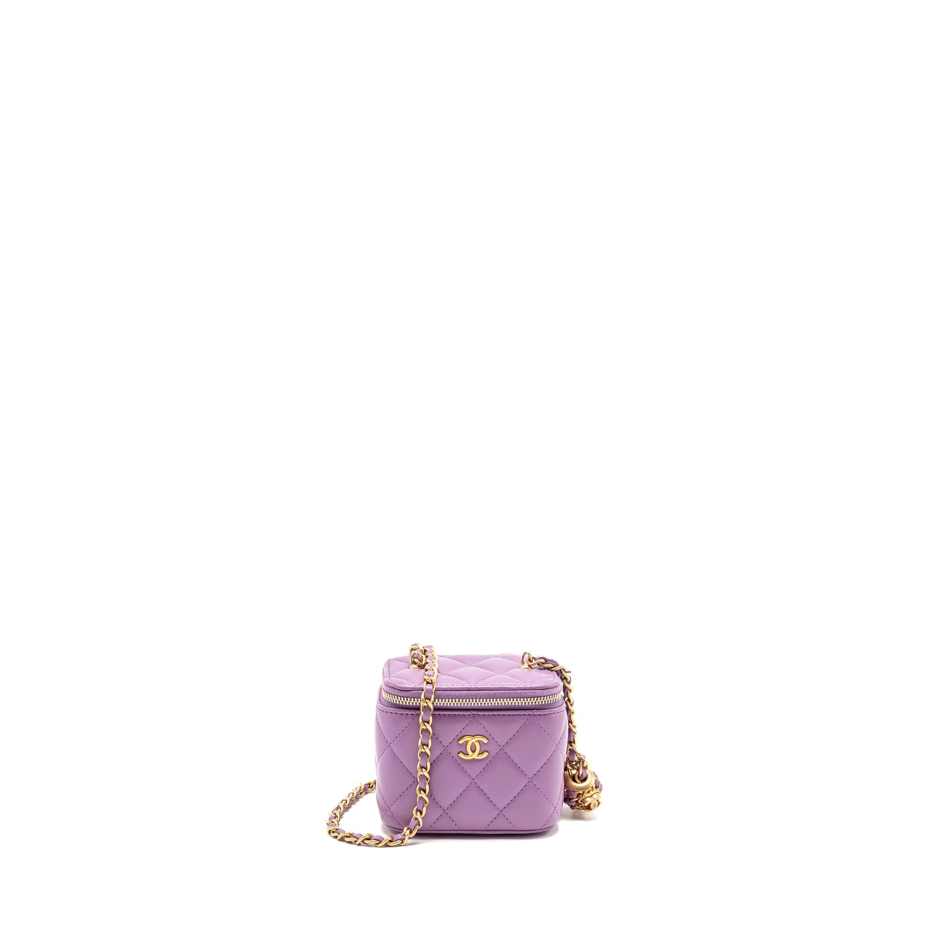 Chanel Pearl Crush Vanity Lambskin Purple GHW Mini Bag Ghw 2
