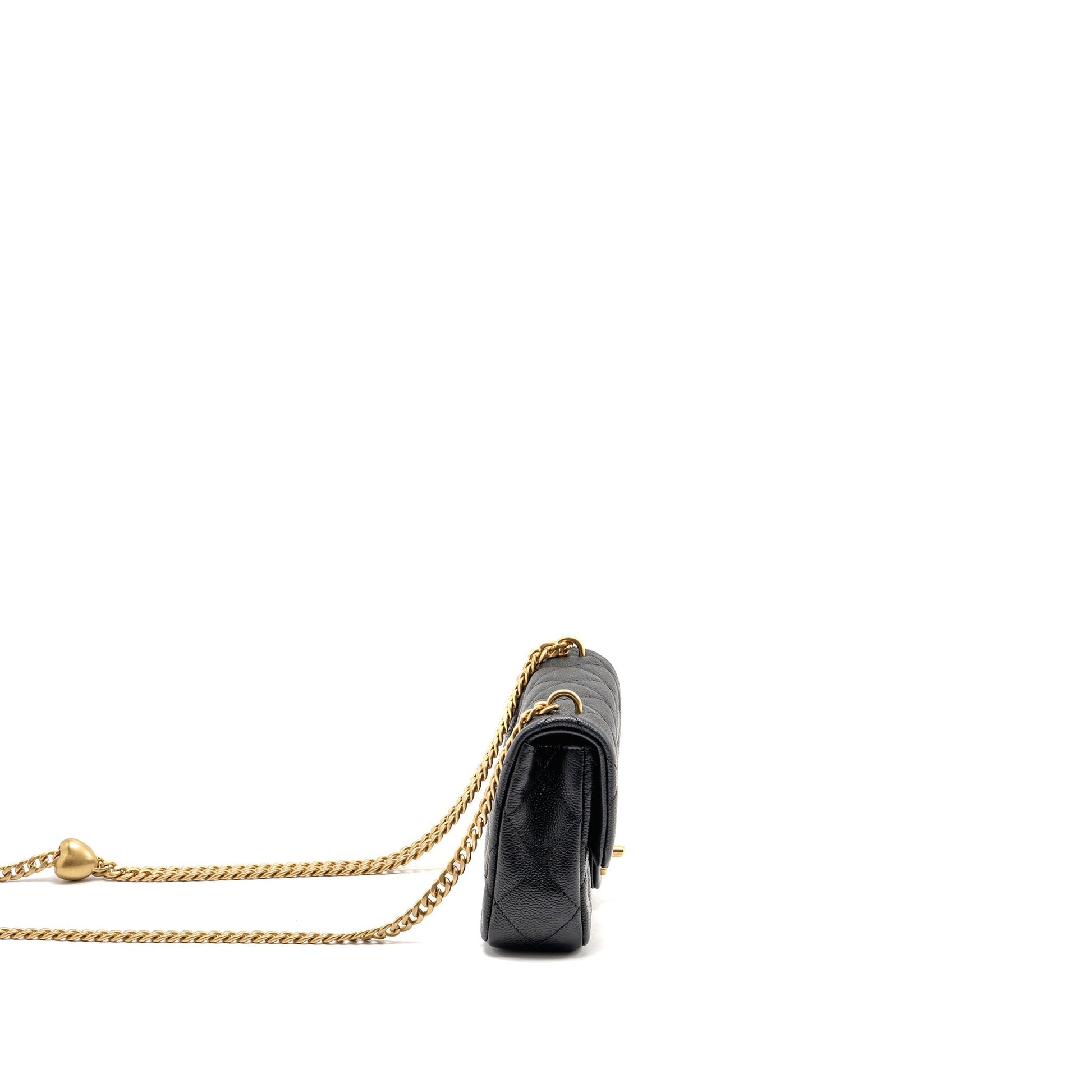 Chanel Coco Love Flap Adjustable Caviar GHW Black Shoulder Bag Black 8