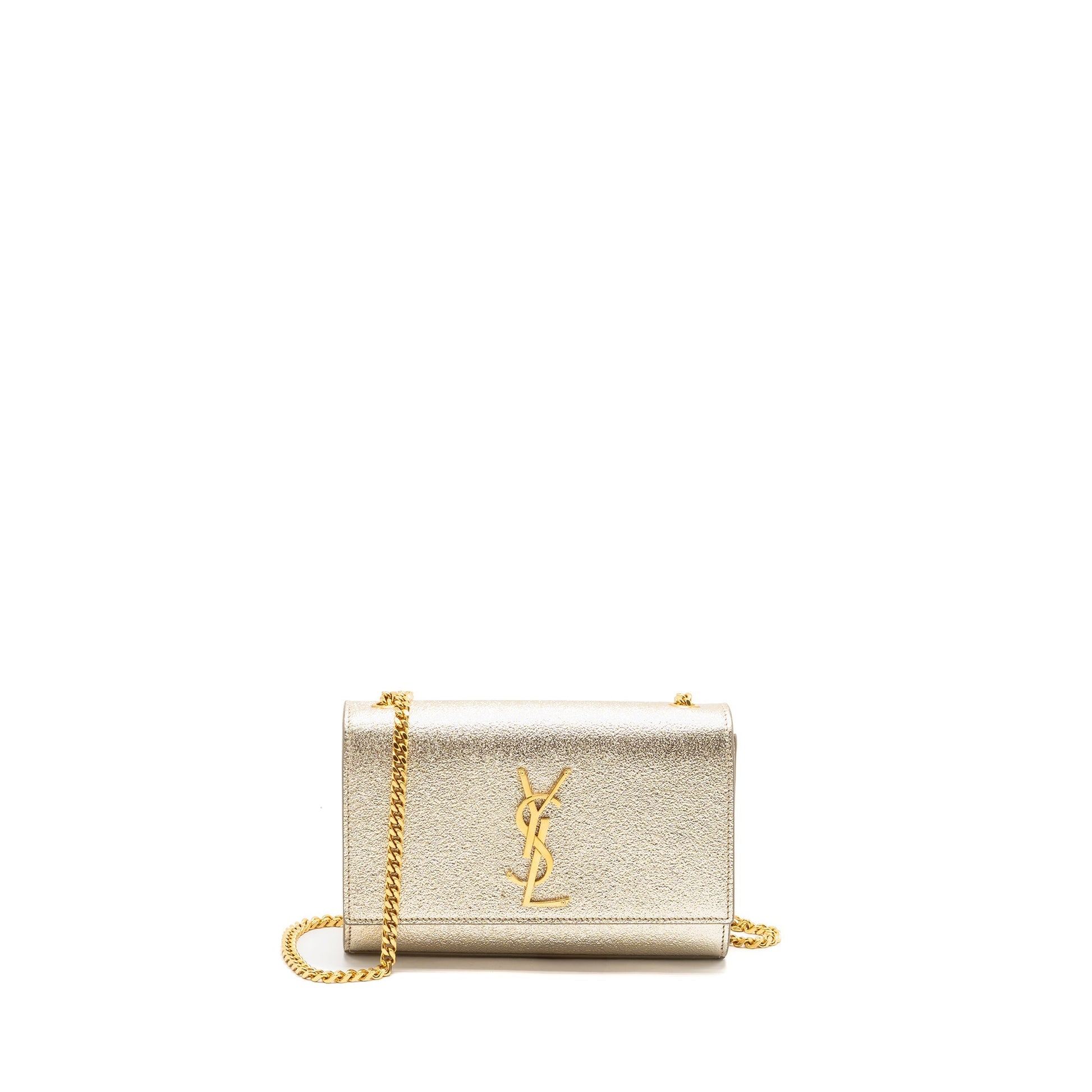 YSL Saint Laurent YSL Saint Kate Purse Grained Calfskin Travel Gold Small Travel Bag