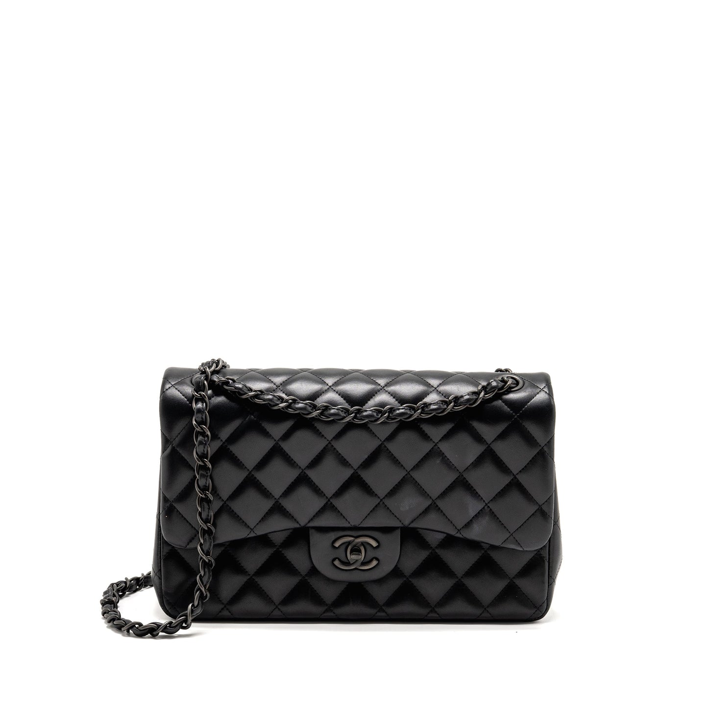 Chanel Jumbo Classic Double Flap Lambskin So Black Shoulder Bag