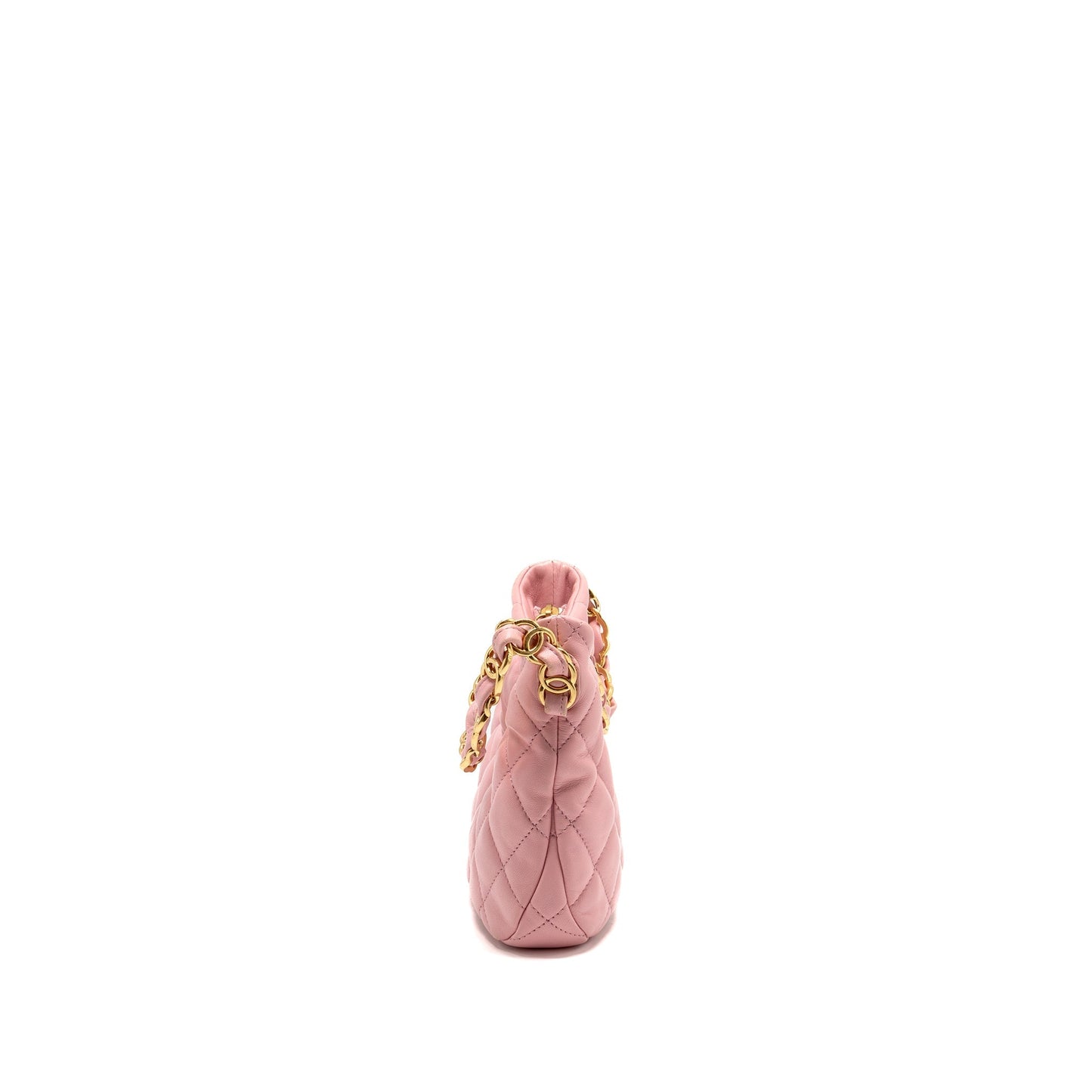 Chanel 22K Hobo Logo Lambskin GHW Microchip Pink Shoulder Bag 3