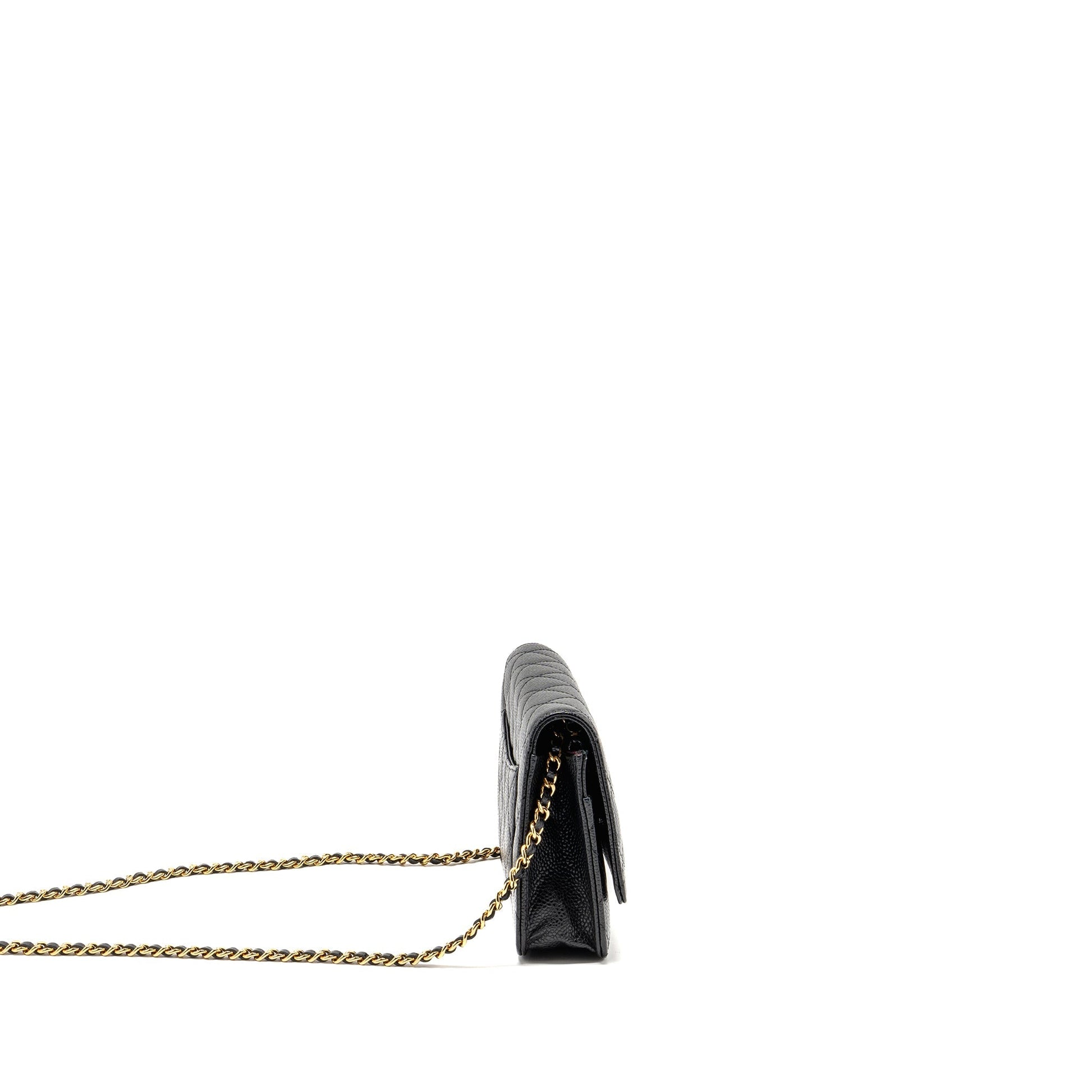 Chanel Classic on Caviar GHW Black Wallet Case Ghw 24