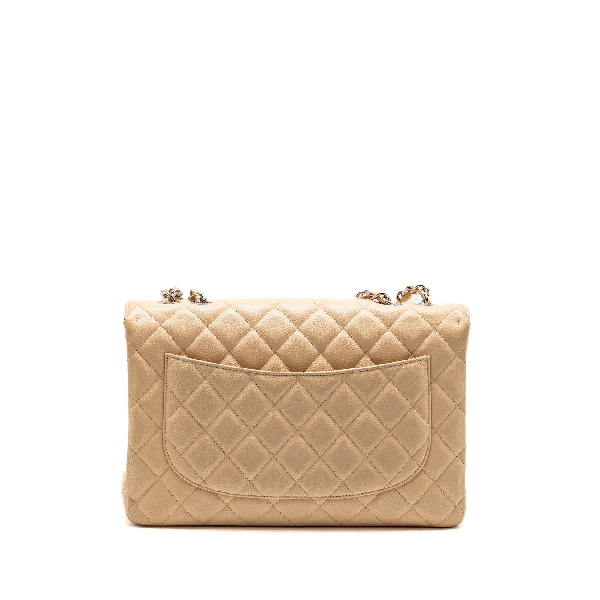 Chanel Jumbo Classic Single Flap Caviar SHW Beige Shoulder Bag