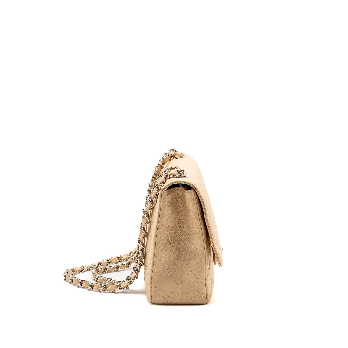 Chanel Jumbo Classic Single Flap Caviar SHW Beige Shoulder Bag