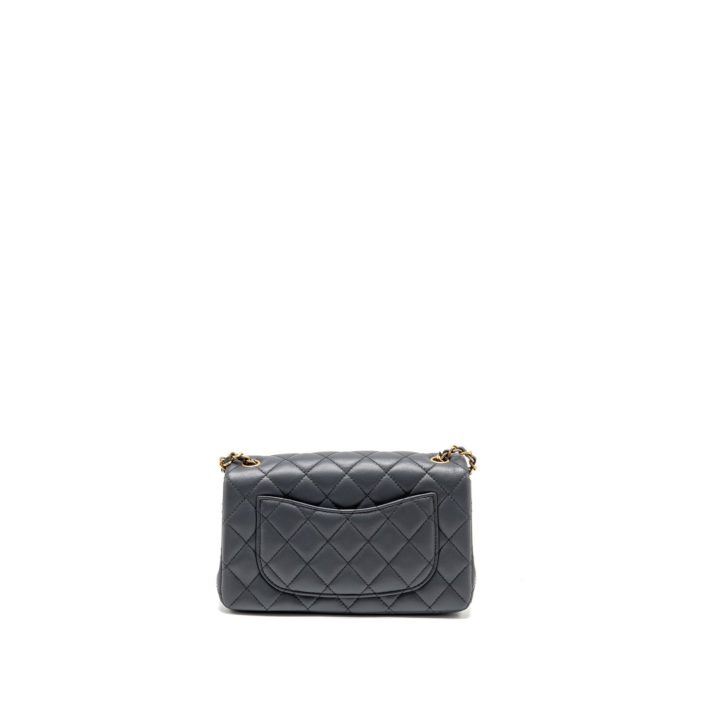 Chanel 23K Pearl Crush Rectangular Flap Dark Grey Shoulder Bag