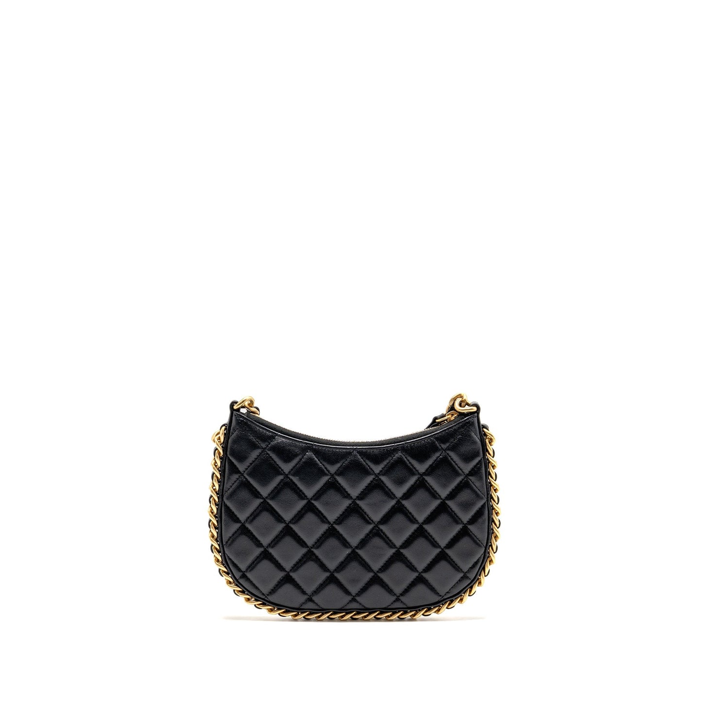 Chanel 23b Round Hobo Lambskin GHW microchip Black Shoulder Bag