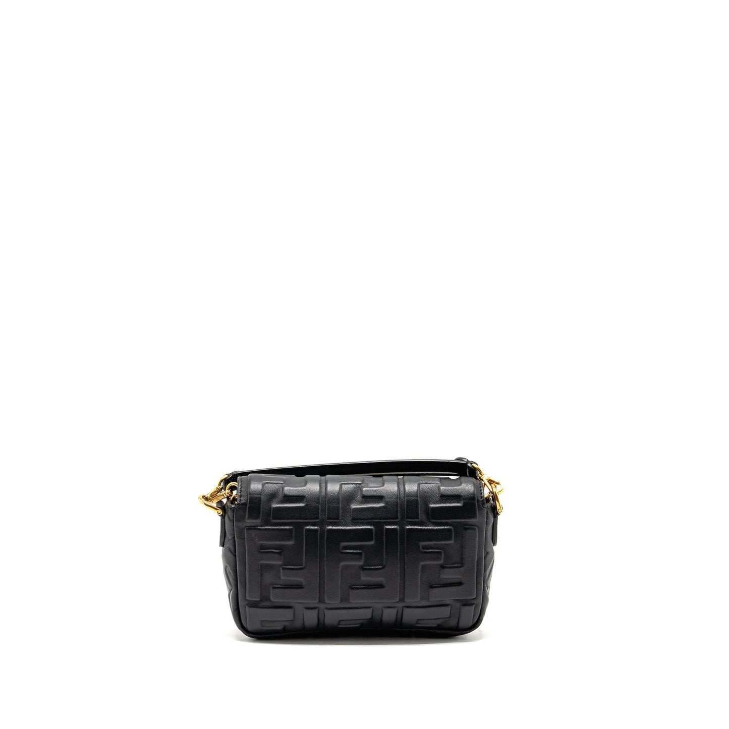 Fendi Baguette Purse Motif Lambskin Black Mini Shoulder Bag