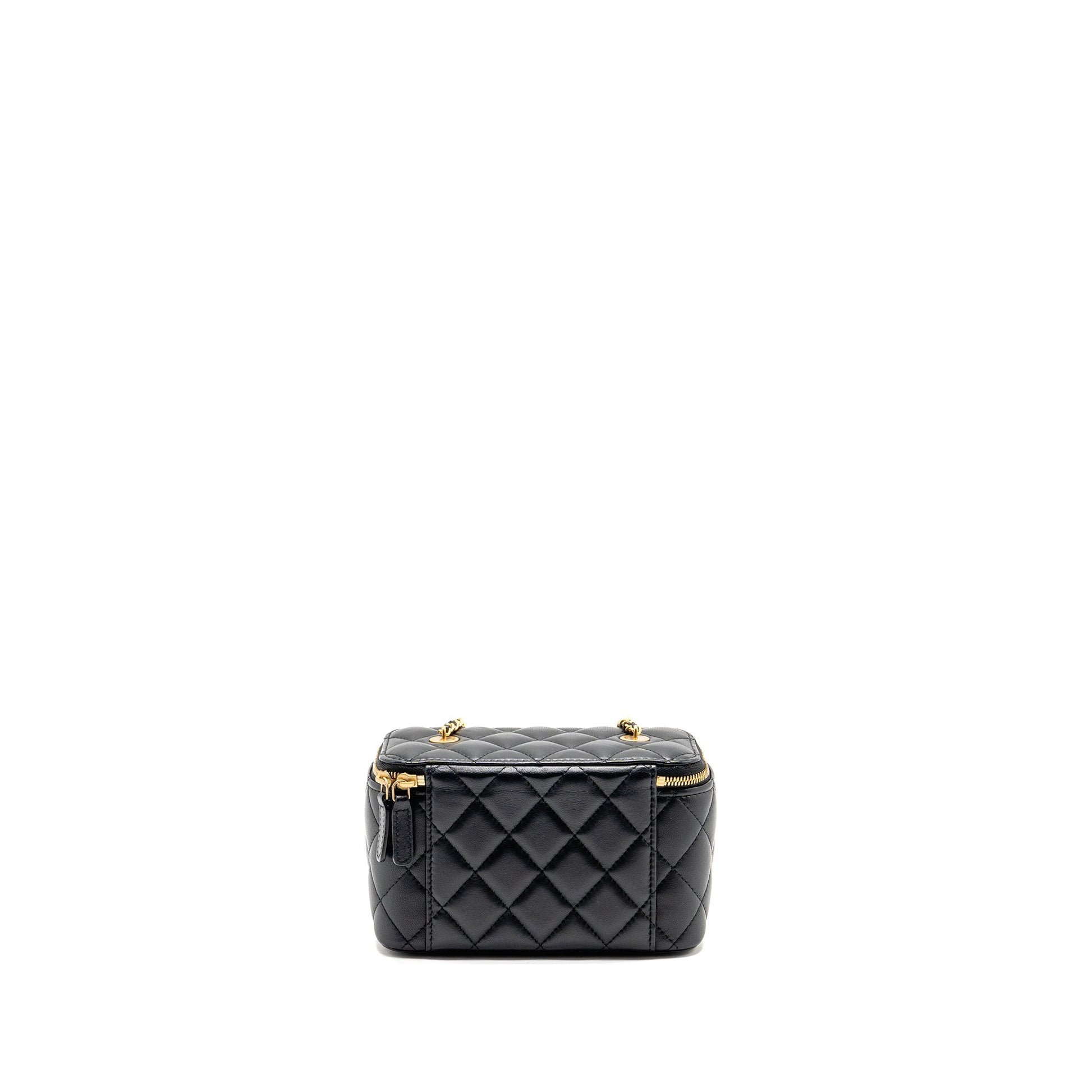 Chanel Long vanity coco charm lambskin GHW Black Key Chain