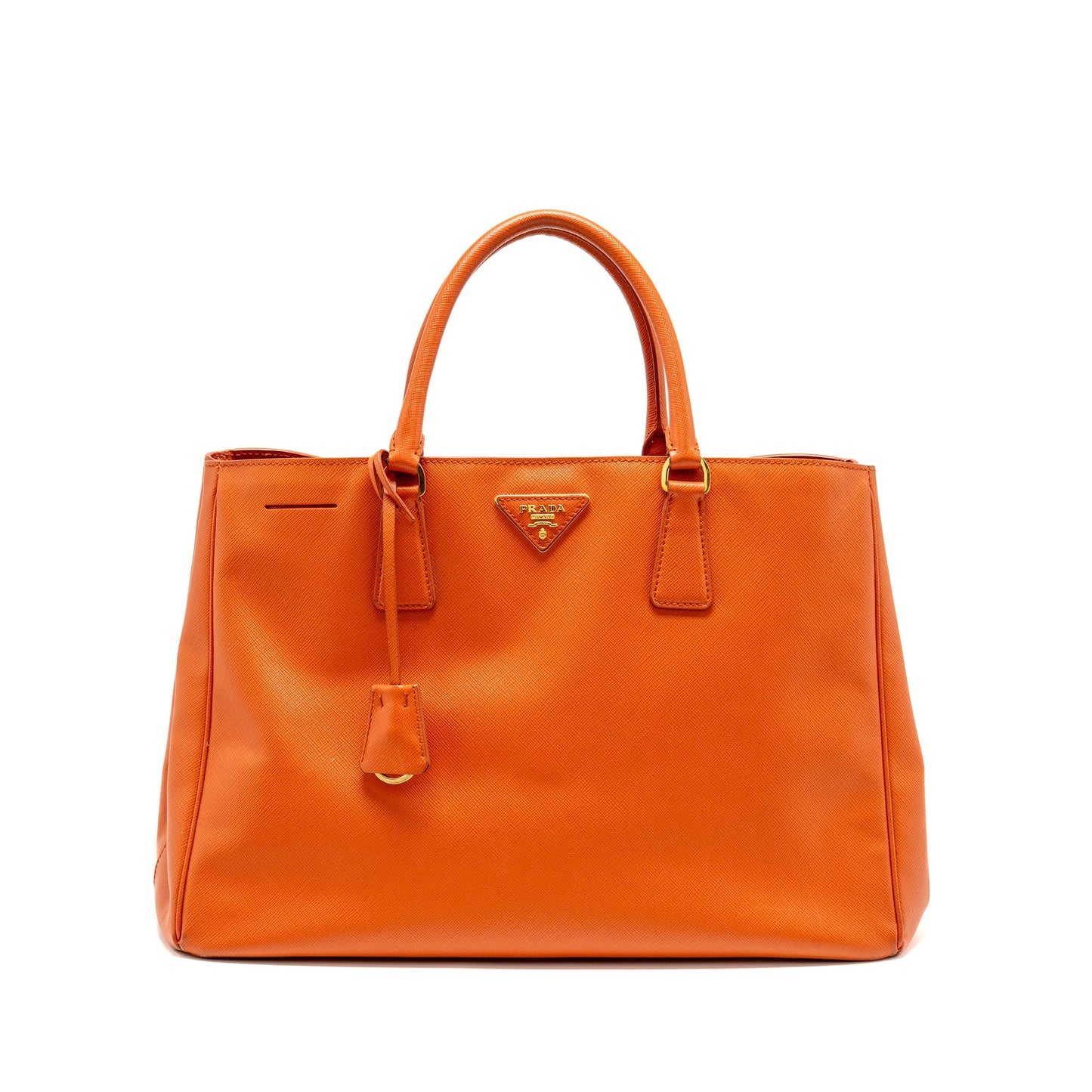 Prada Saffiano Tote Purse Orange Handbag Leather Large Tote Bag